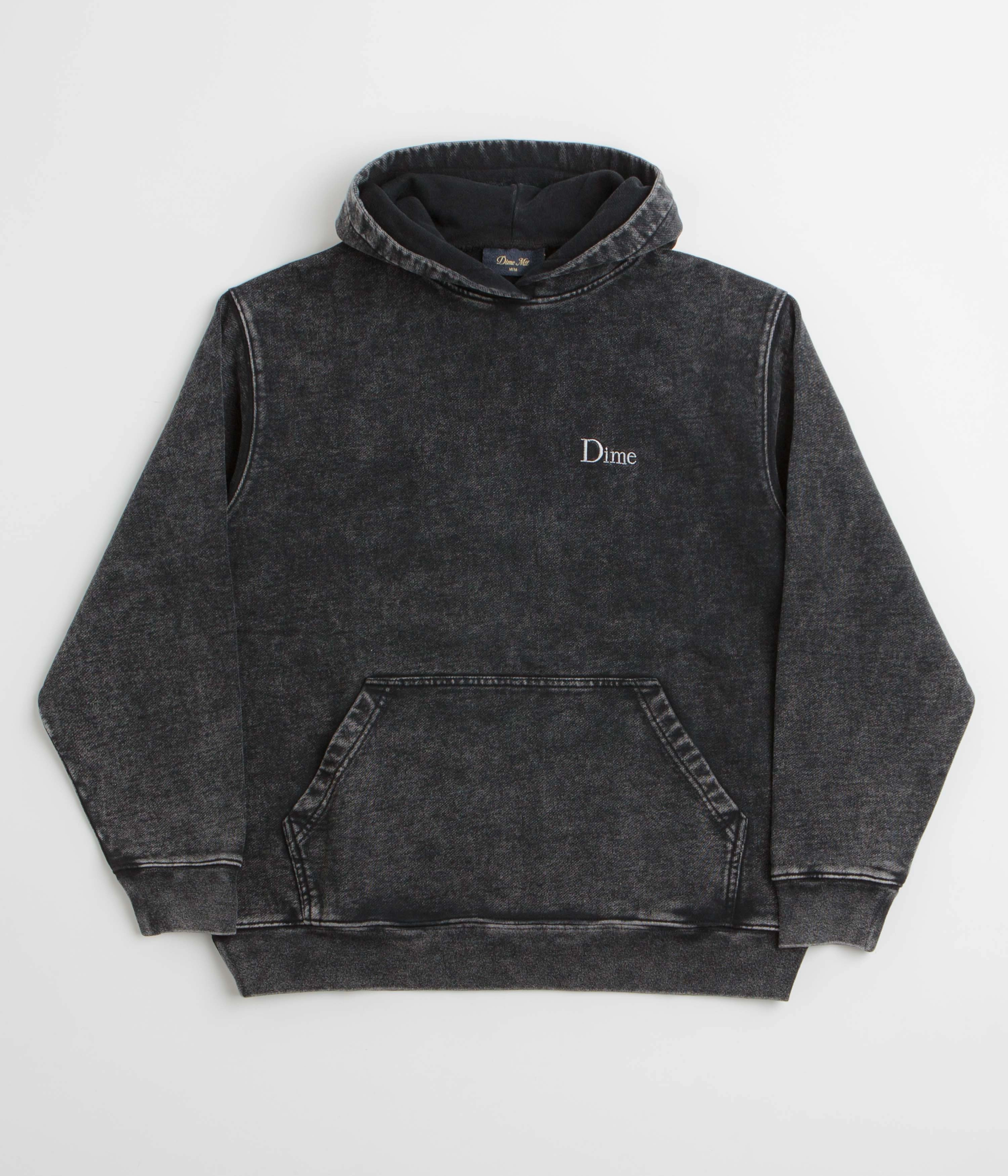 Dime Classic French Terry Hoodie - Faded Black Mesh Lined Hood Koala like