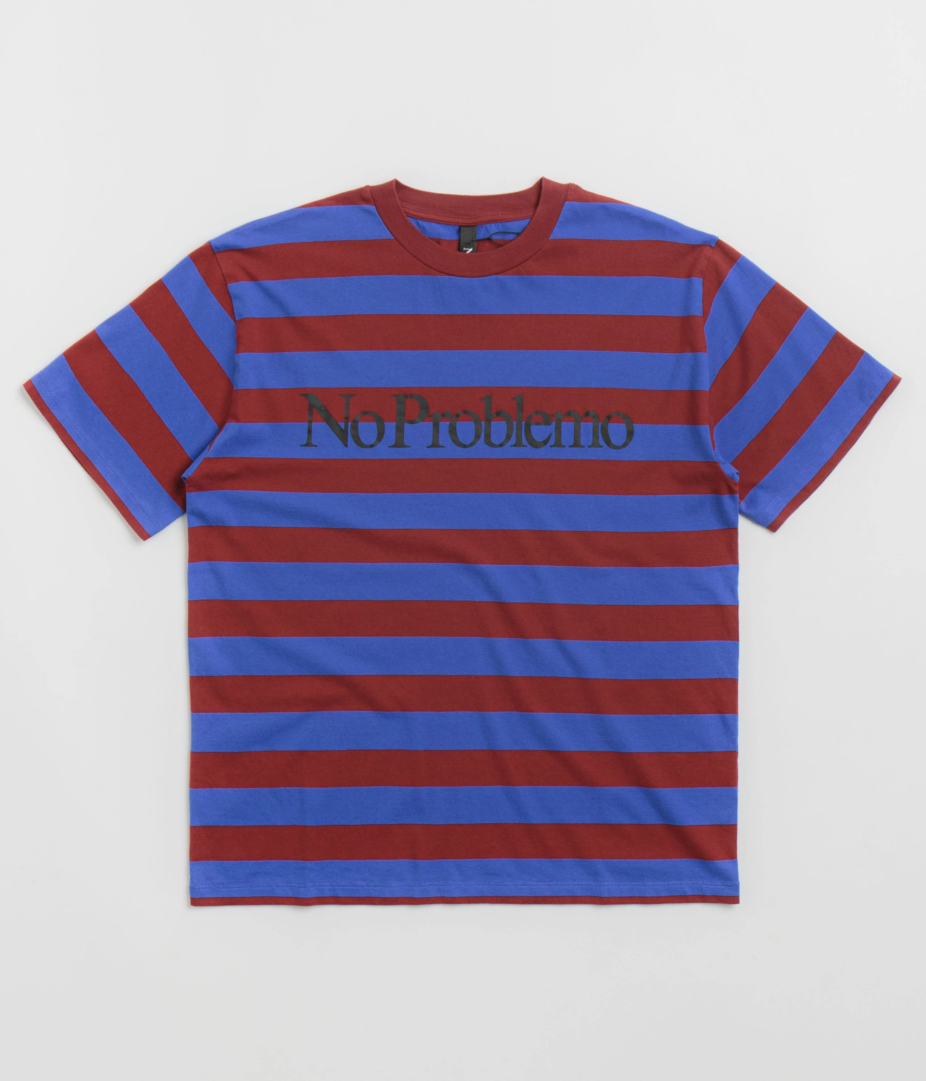 Men's masculinity Spring Freshness No Problemo Striped T-Shirt - Burgundy Multi