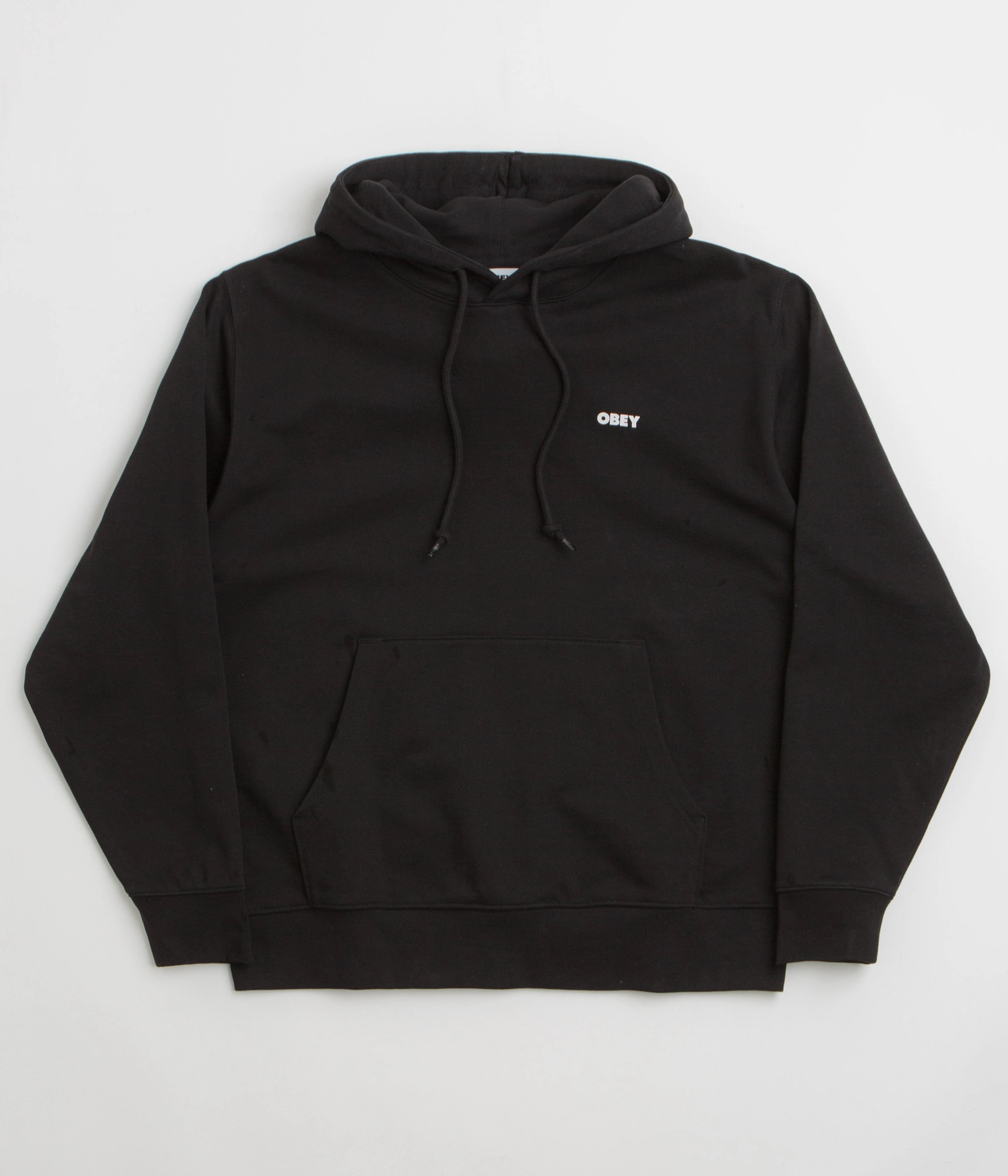 Anti-static Obey Icon Stencil Flame Hoodie - Black