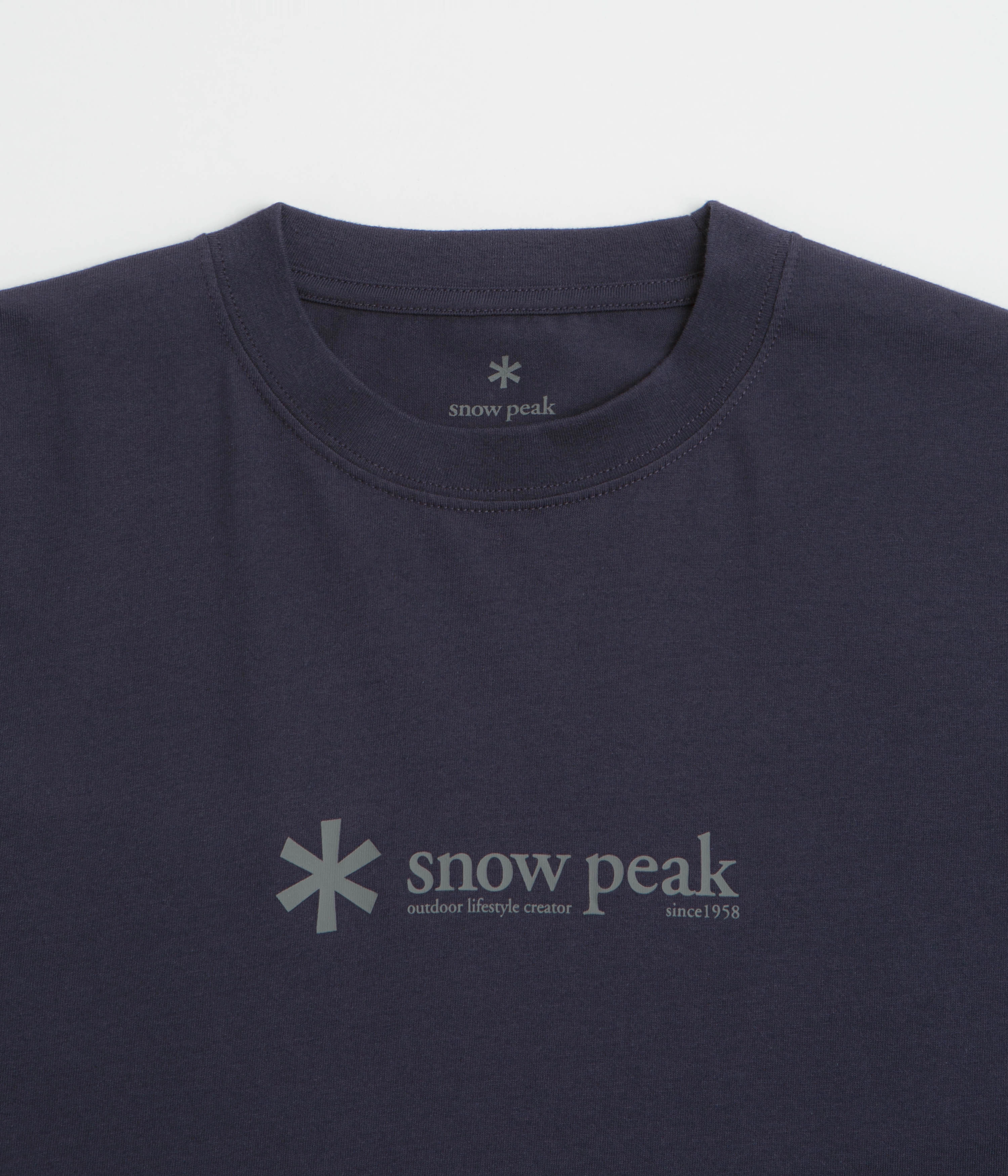 Snow Peak Soft Cotton Logo T-Shirt - Navy Ultra Soft Blended Textile