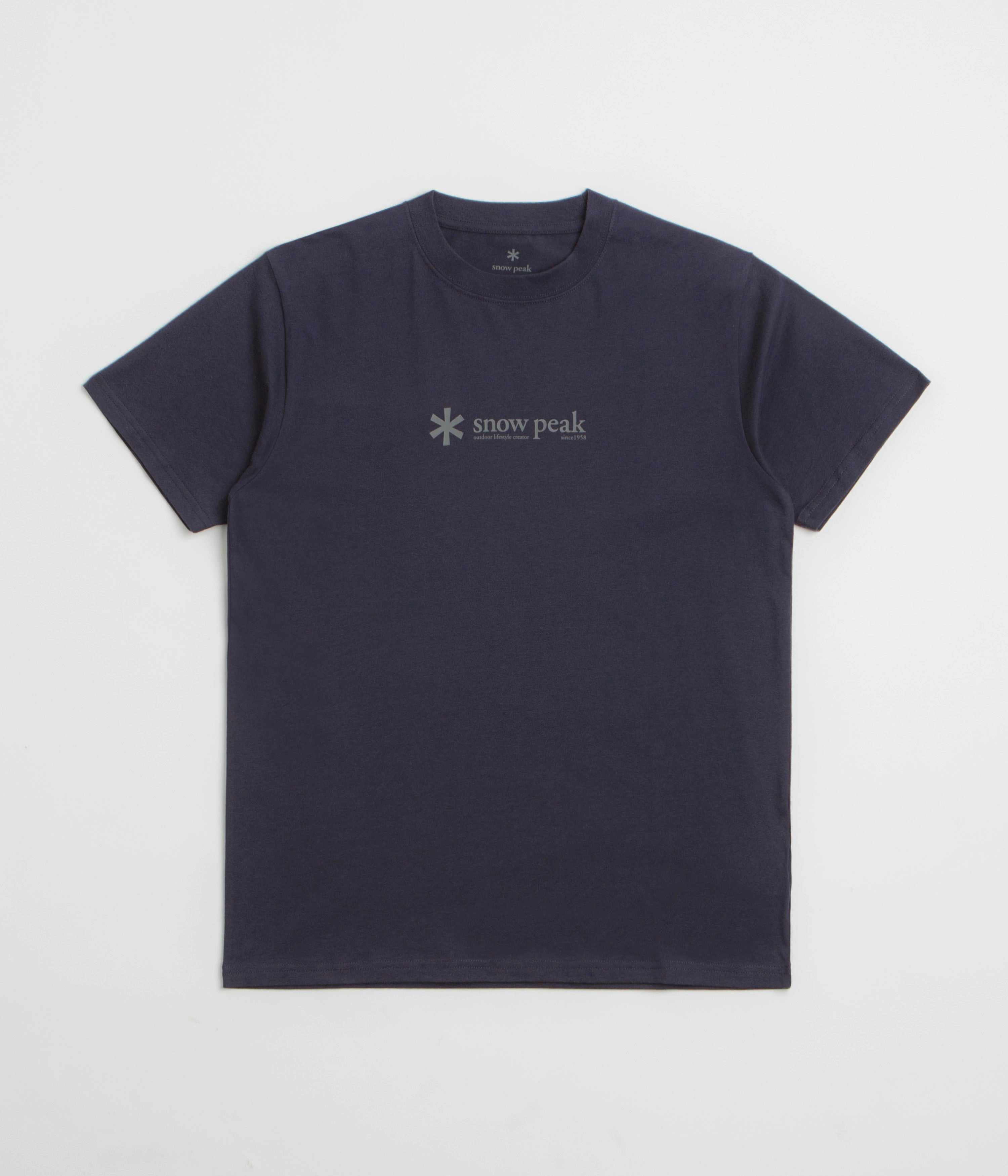 Breathable and Comfortable Snow Peak Soft Cotton Logo T-Shirt - Navy