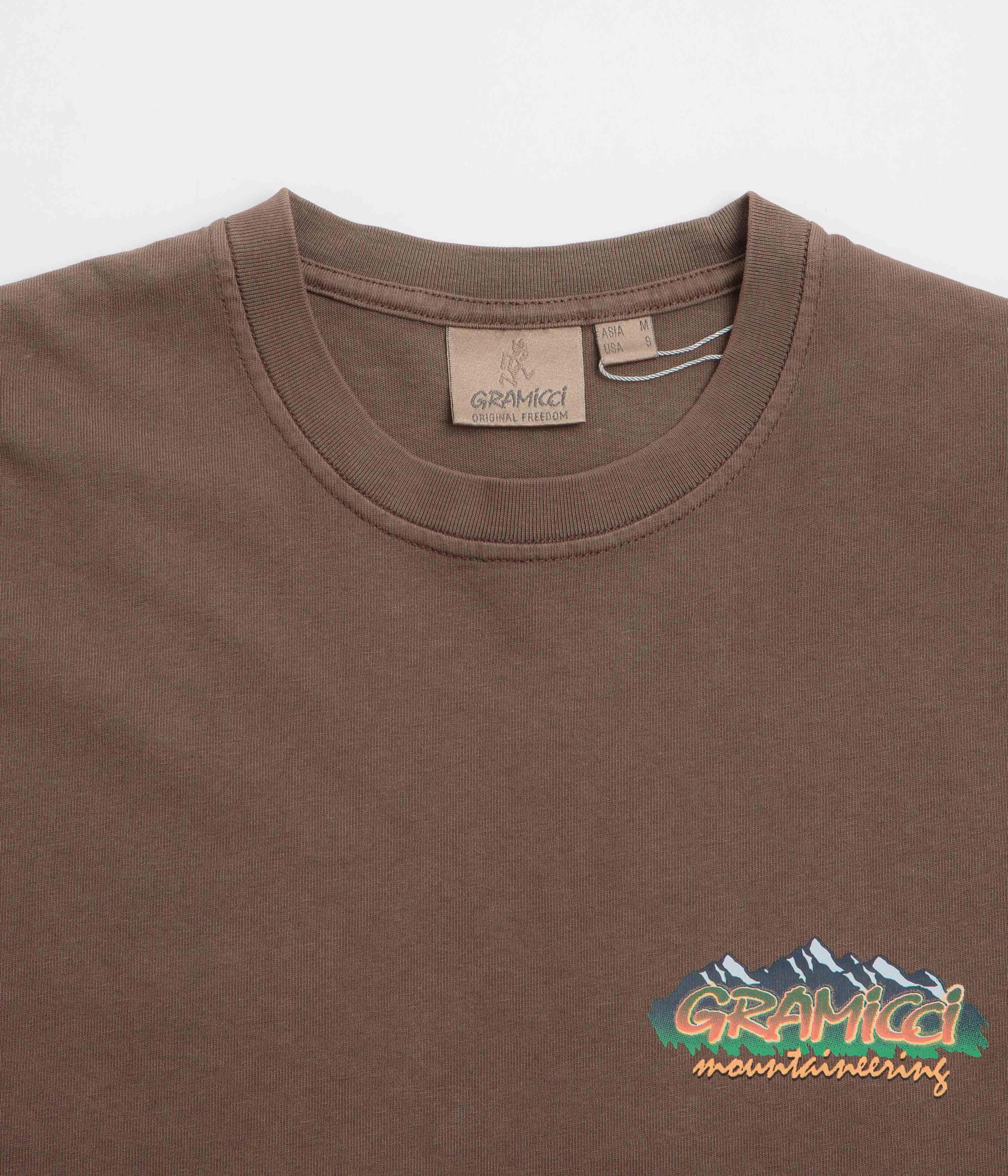Gramicci Mountaineering T-Shirt - Brown Pigment Reinforced Shoulders