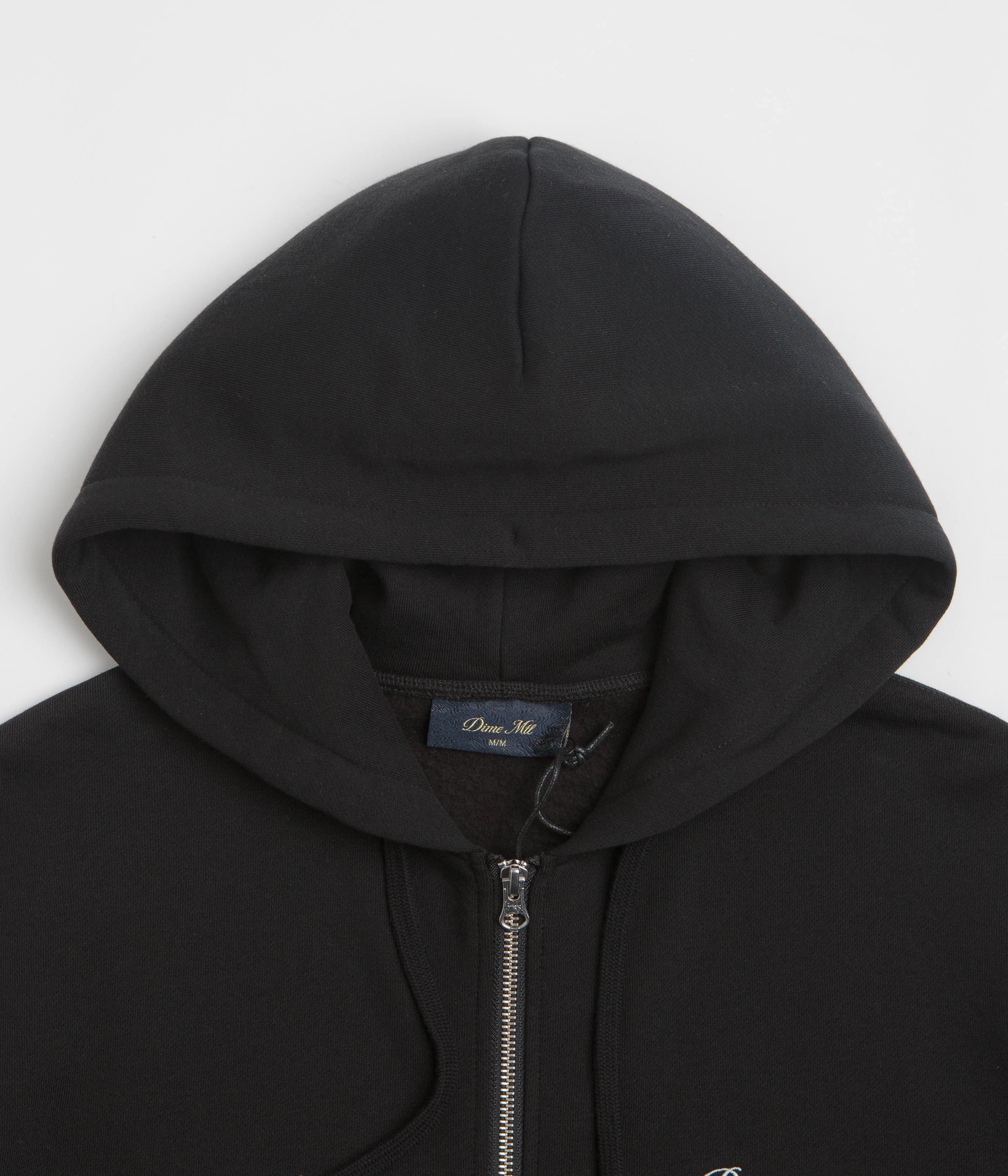 Zebra like Dime Cursive Full Zip Hoodie - Black