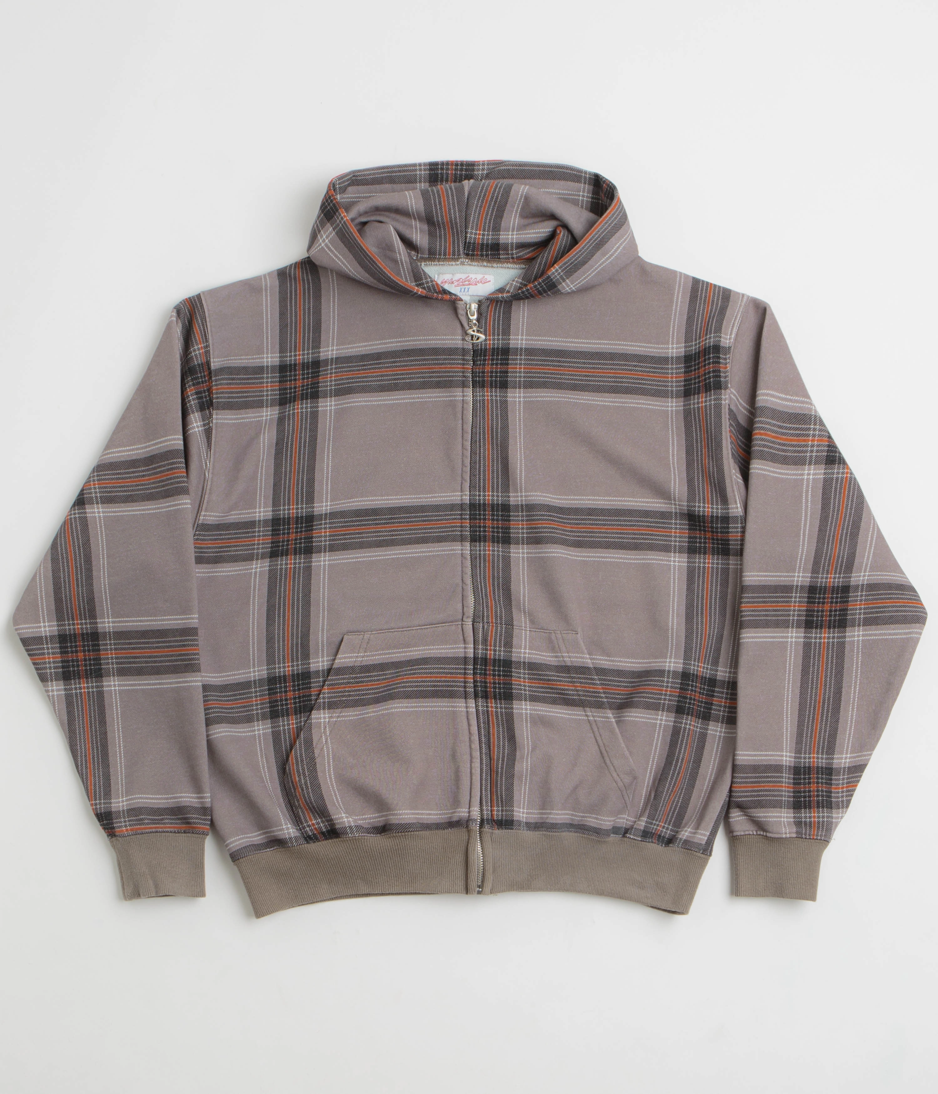 Yardsale Crib Checked Hoodie - Grey bus ride High Collar Coverage