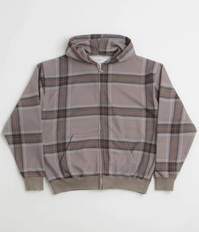 Yardsale Crib Checked Hoodie - Grey bus ride High Collar Coverage