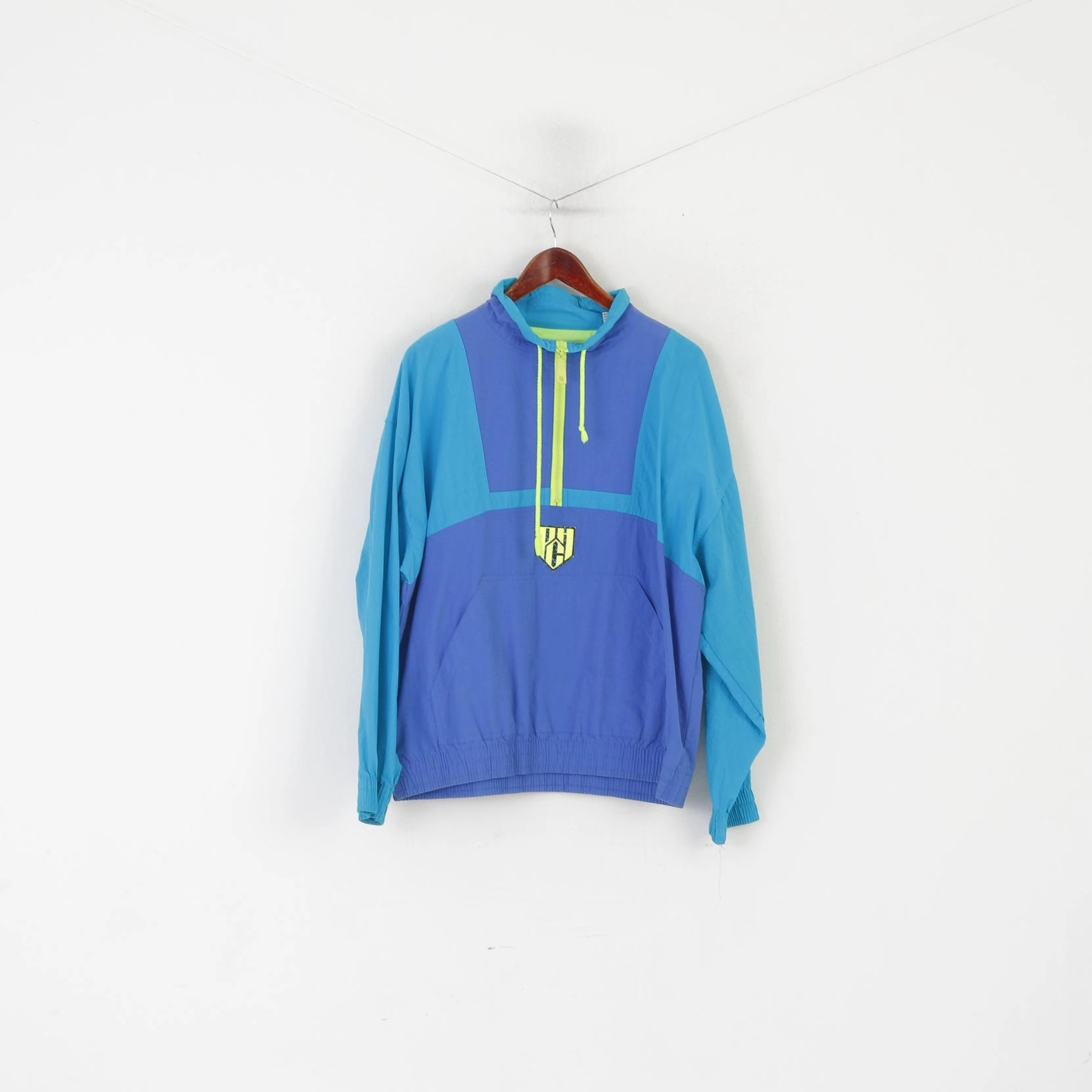 Pacific Coast Highway Men L (M) Pullover Jacket Turquoise Vintage 80s Sport Festival Top car Clean Cut