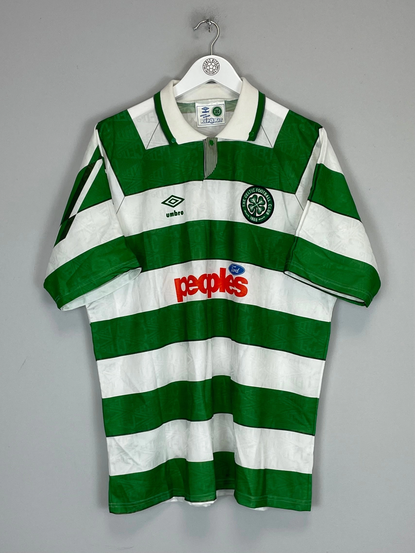 1991/92 CELTIC HOME SHIRT (XL) UMBRO Clean Structure