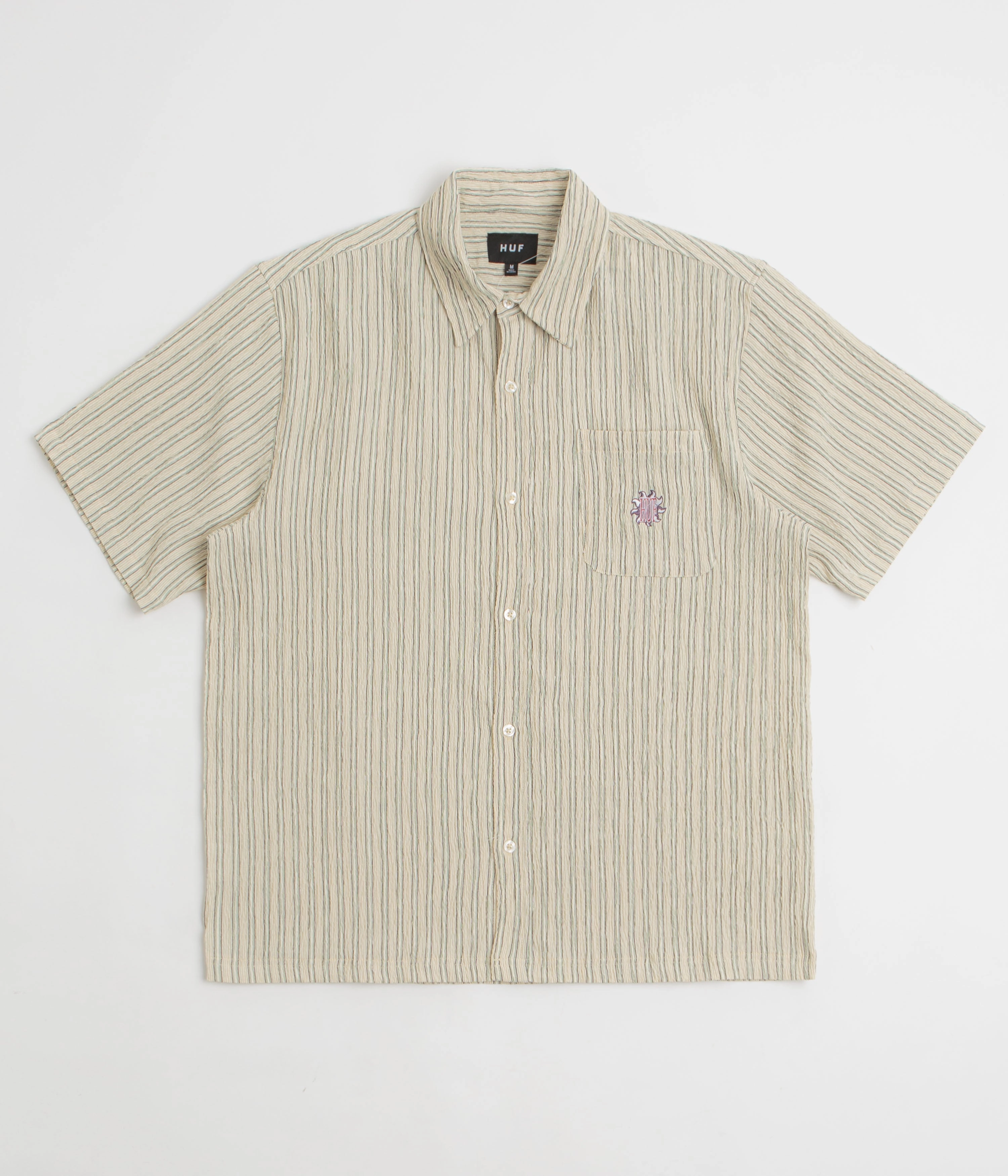 Active Wear Festival Fashion HUF Apollo Striped Short Sleeve Shirt - Natural