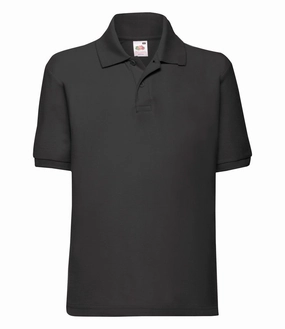 Kids 65/35 Polo | BLACK Microfiber Textile FadeResistant Dye