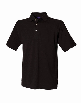 Anti Odor Technology Ventilated Side Gussets Classic Cotton Pique Polo Shirt | BLACK