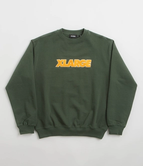 Casual Essentials Warm Essentials XLarge Chenille Standard Logo Crewneck Sweatshirt - Green
