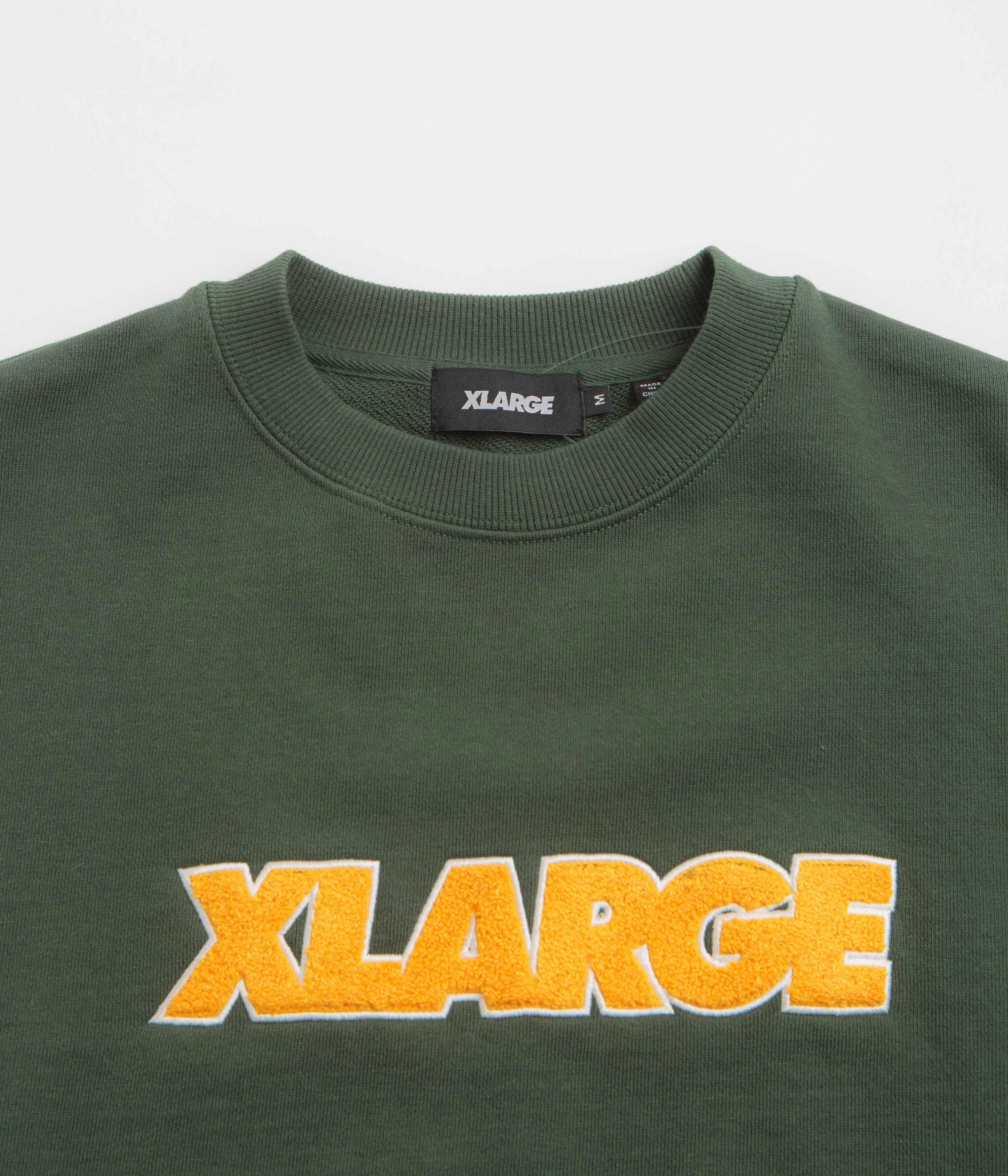 XLarge Chenille Standard Logo Crewneck Sweatshirt - Green product metallic glamour