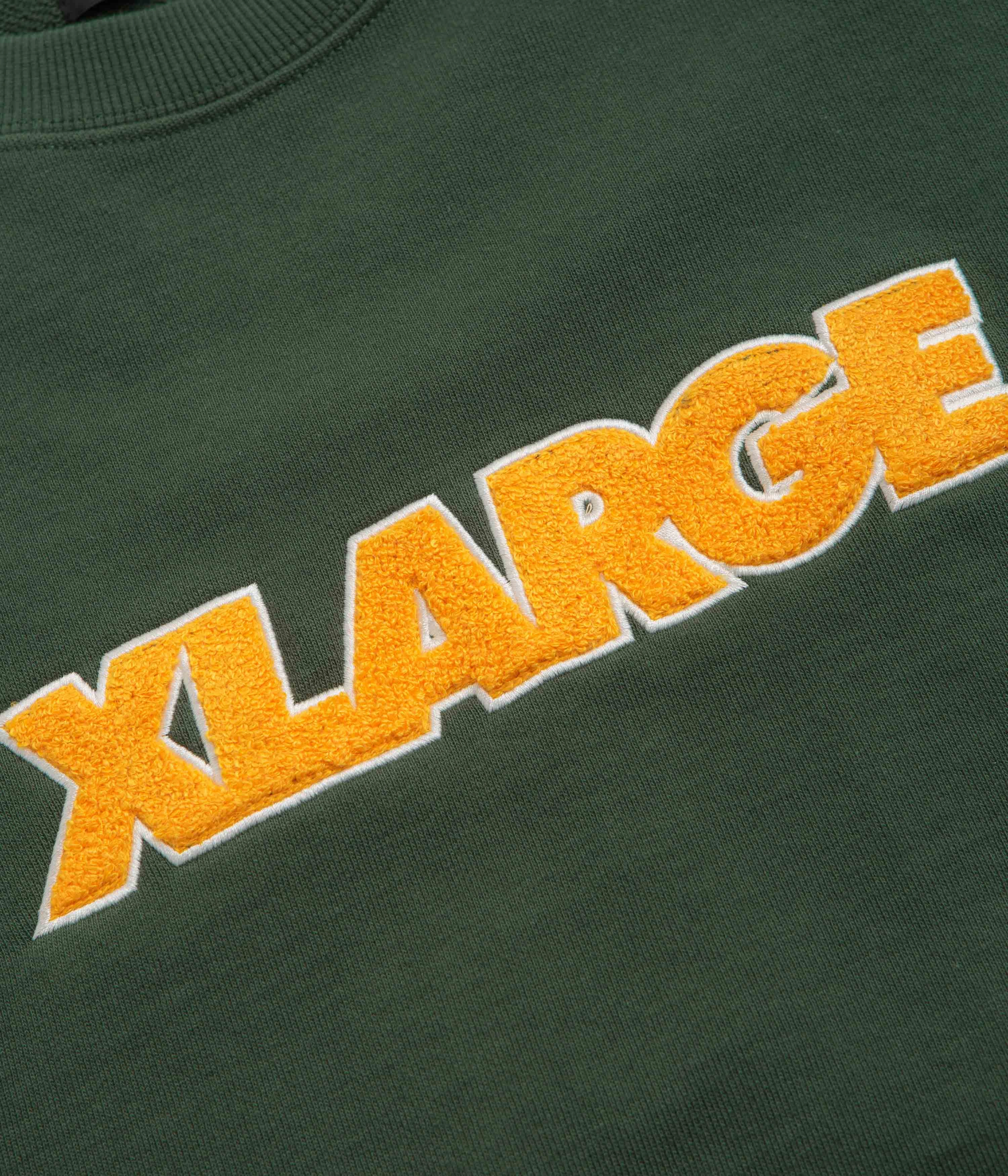 XLarge Chenille Standard Logo Crewneck Sweatshirt - Green All Purpose Layer Fresh Minimal