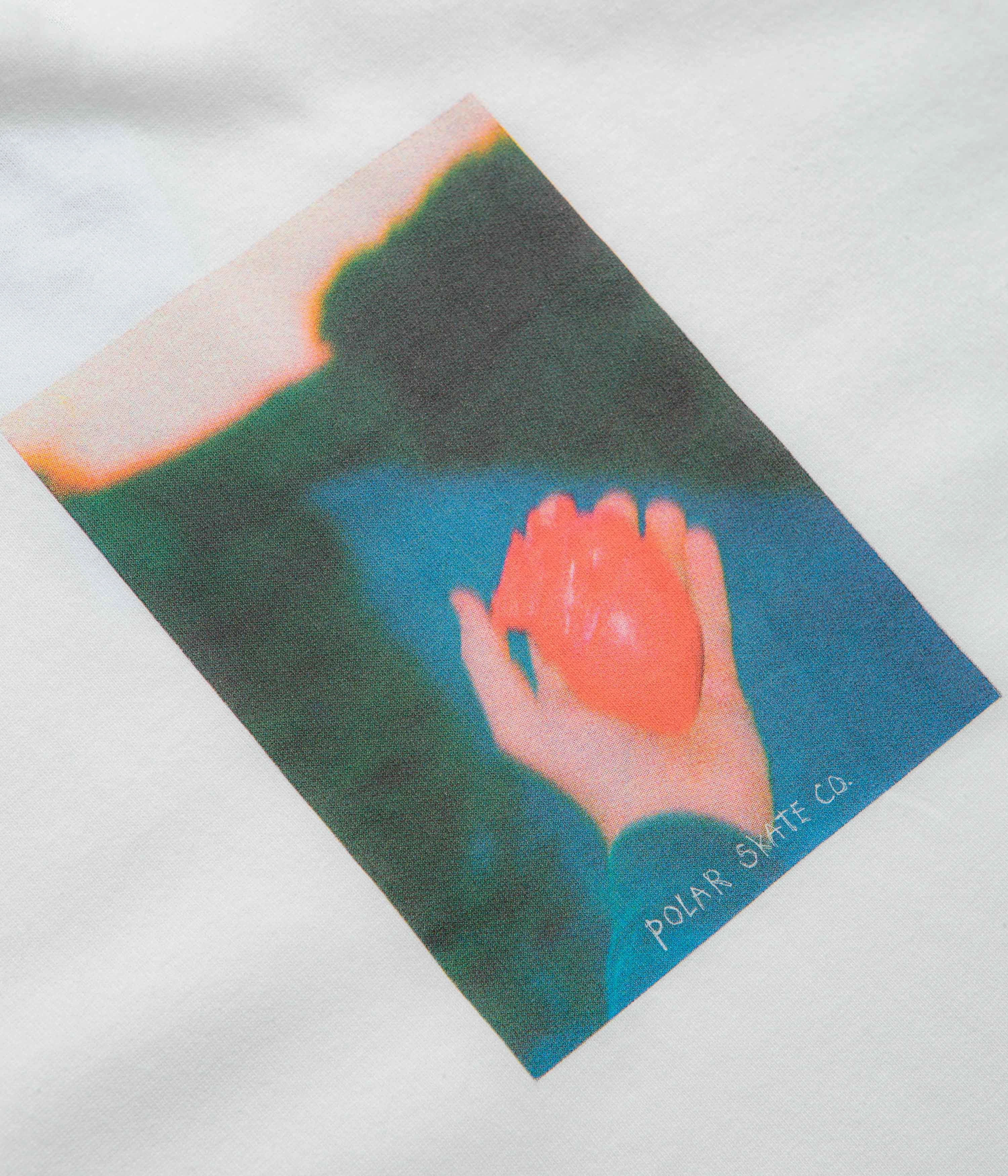 Polar Heart in Hand T-Shirt - White Stretch Knit Collared