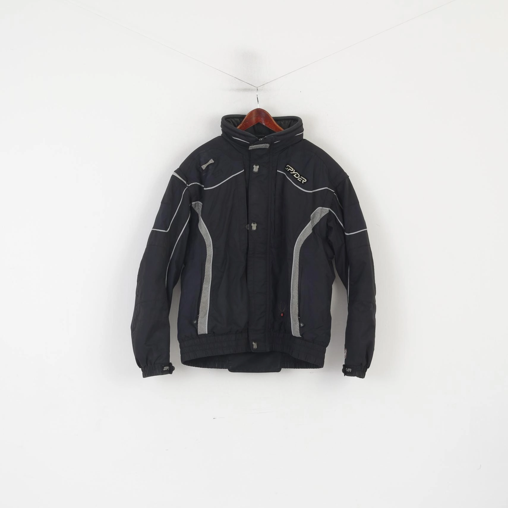 Spyder Men 54 XL Ski Jacket Black Dermizac X-Static 20000 mm Snowboarding Top Day Trek