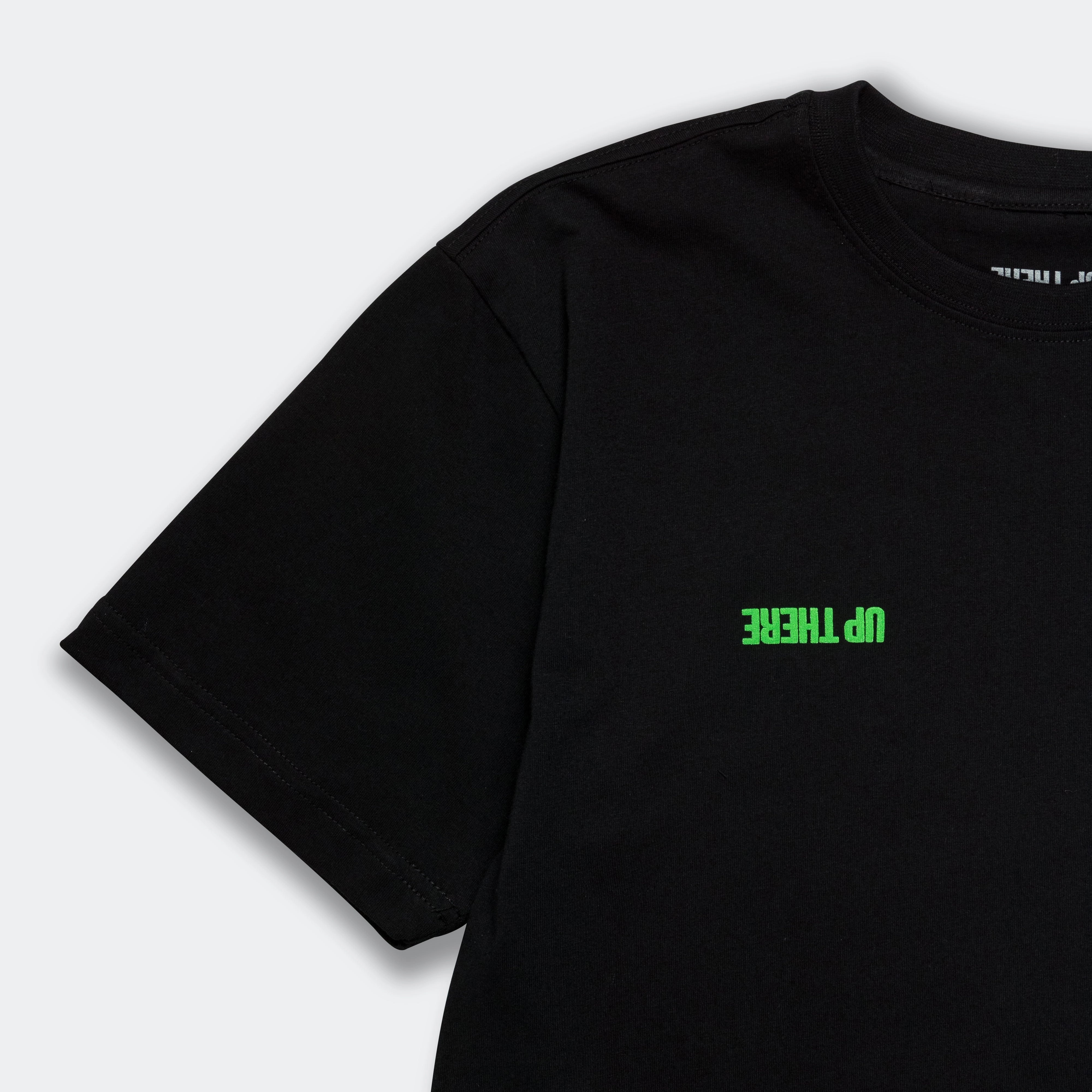 SS Logo Tee - Black/Green Comfy Layer Wear Organic Cotton Blend