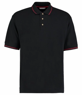 Weekend Ready AntiFade Technology St Mellion Contrast Tipped Polo Shirt | BLACK/BRIGHT RED