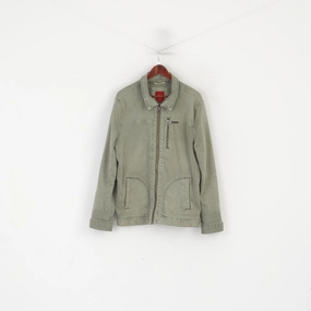 S. Oliver Men XL Jacket Olive Green Cotton Chore Classic Full Zipper Top Windshield Coat Compressed Packaging