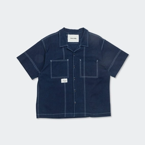 Brake Shirt - Indigo Wonky-Wear Gym Appropriate Trendsetting Style