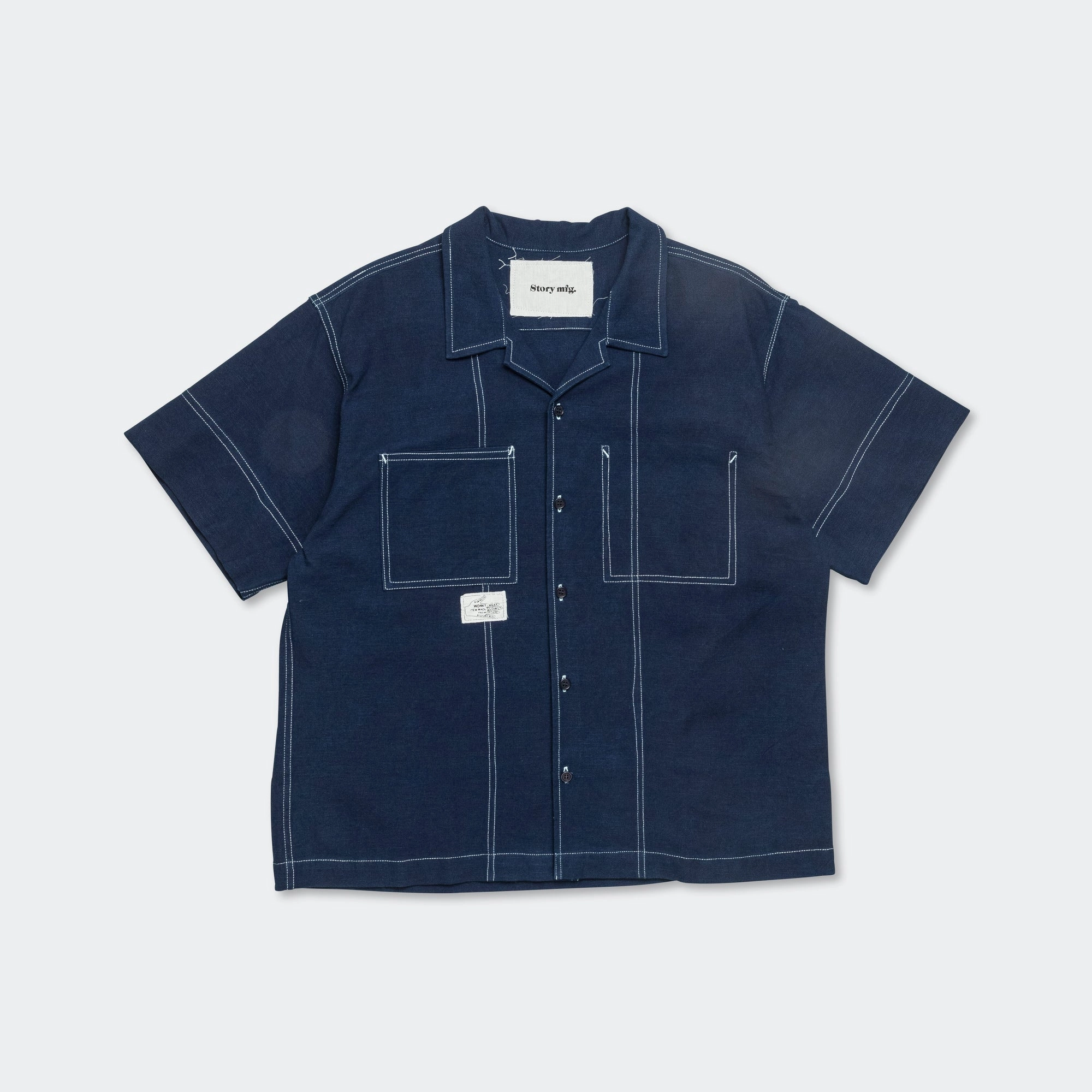 Brake Shirt - Indigo Wonky-Wear Gym Appropriate Trendsetting Style