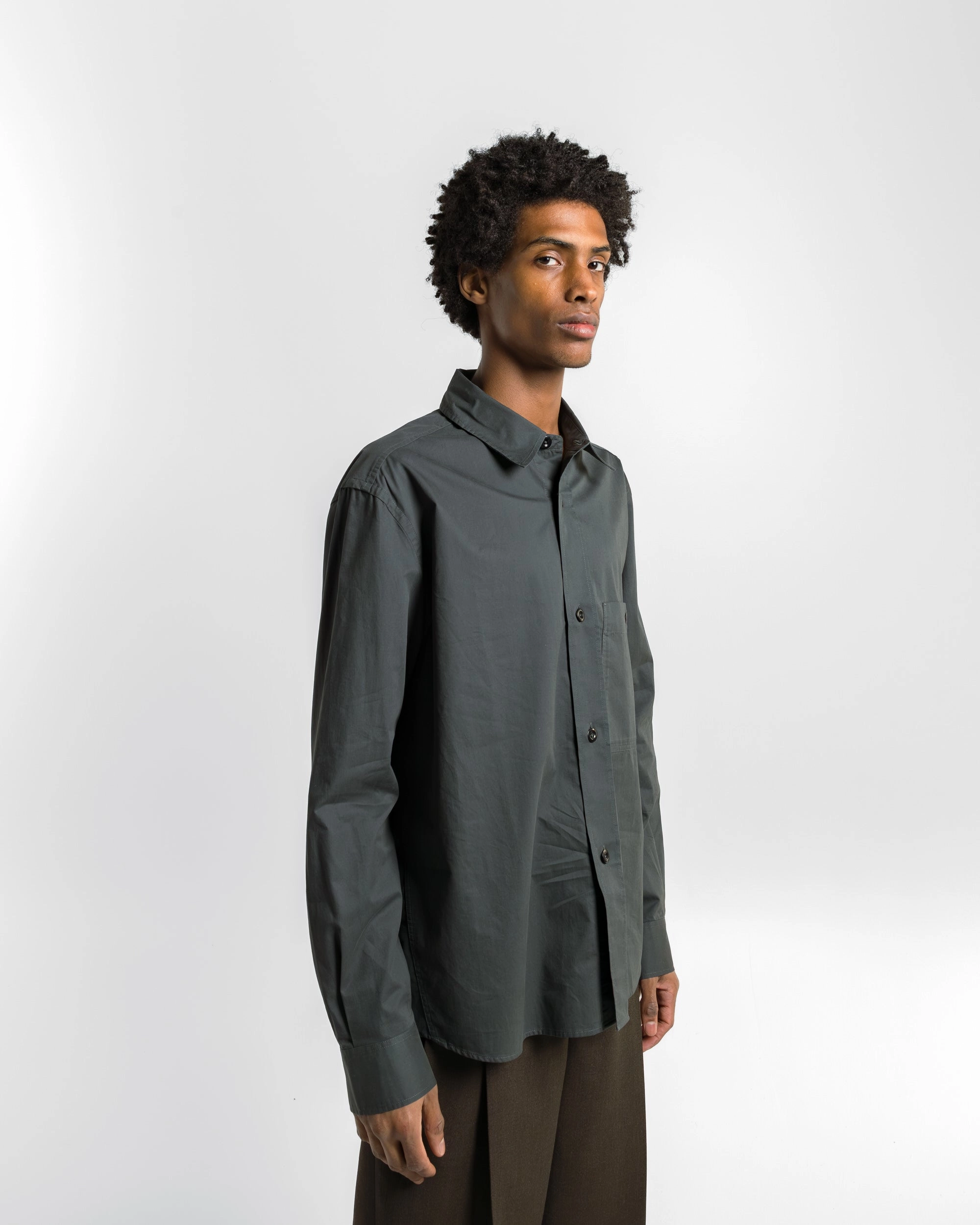 Winter Comfort Overall Shirt - Algae Lightweight Brushed Cotton