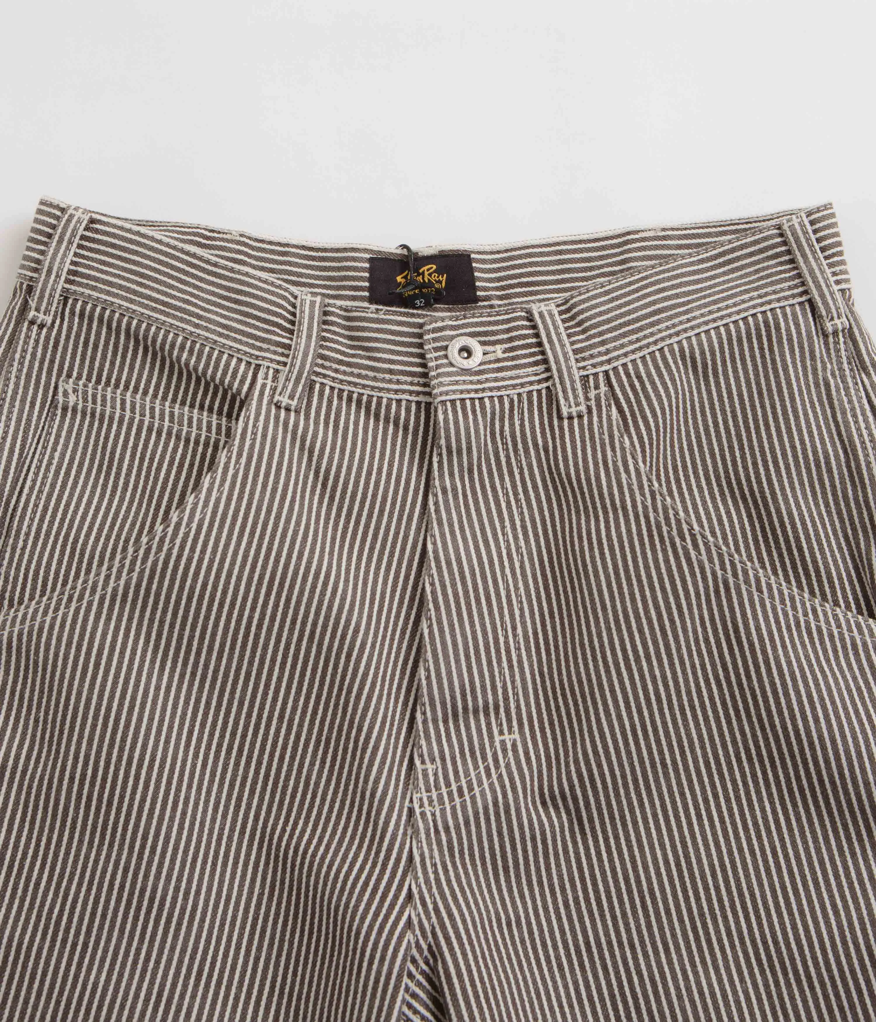 Durable Weave Fabric Stan Ray Big Job Shorts - Black Stone Hickory