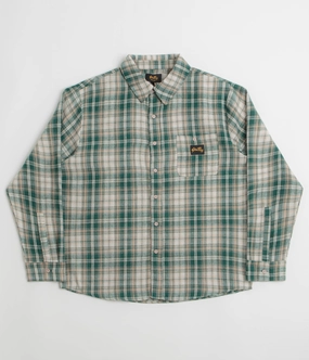 Stan Ray Flannel Shirt - Green Plaid Conference Appropriate Pure Cotton