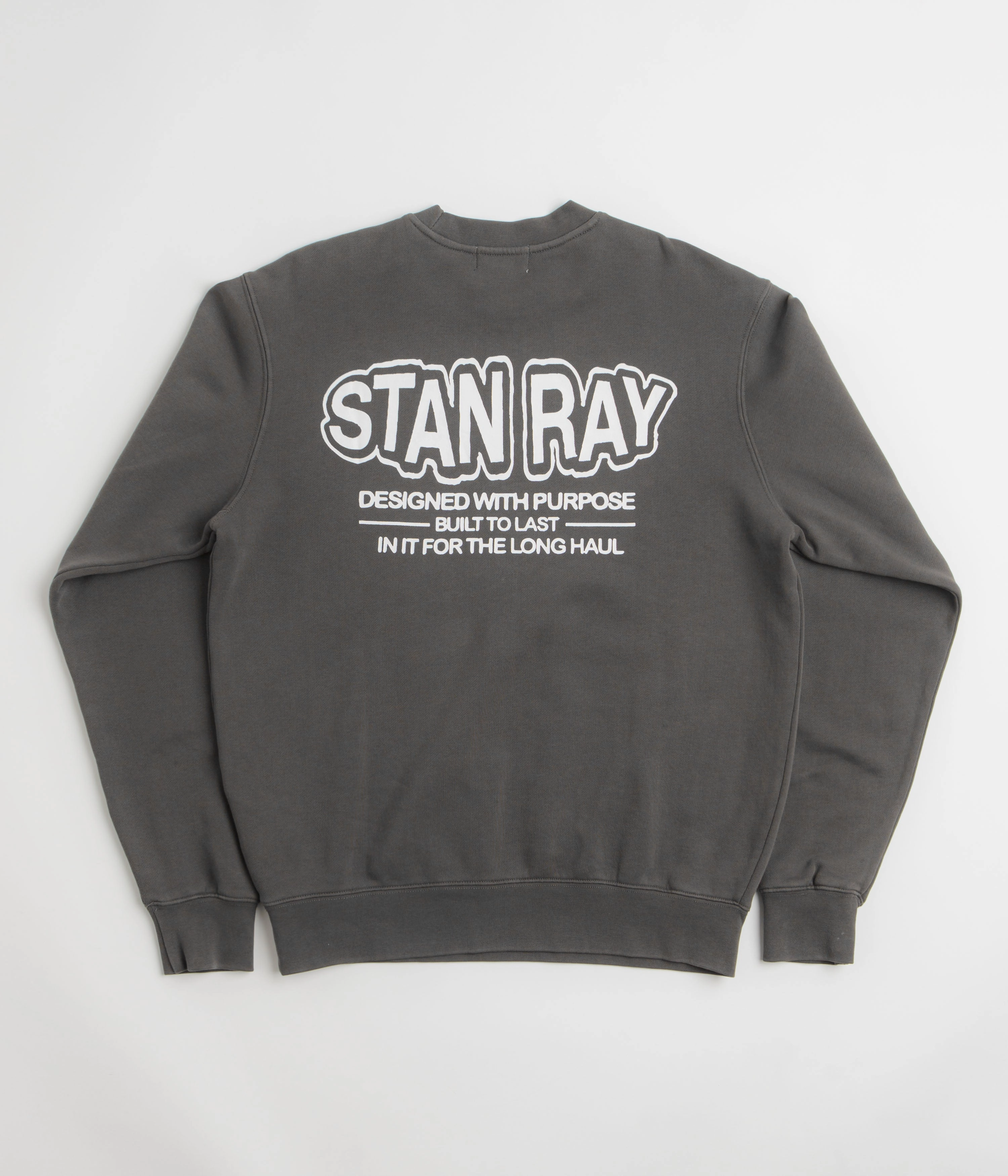 Premium Hoodie Fashion Wear Stan Ray Long Haul Crewneck Sweatshirt - Washed Black