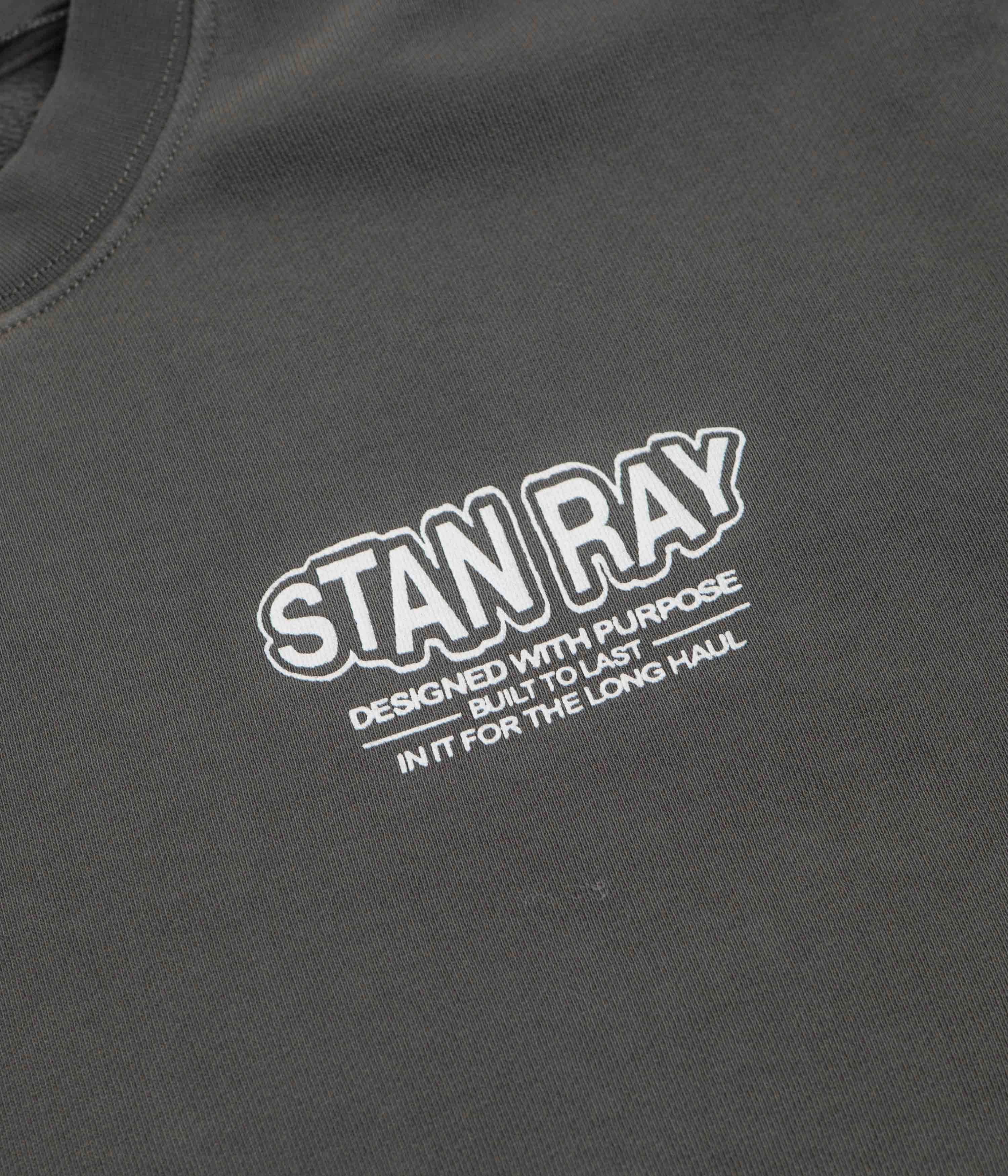 Stan Ray Long Haul Crewneck Sweatshirt - Washed Black Branded Look All-day Comfort