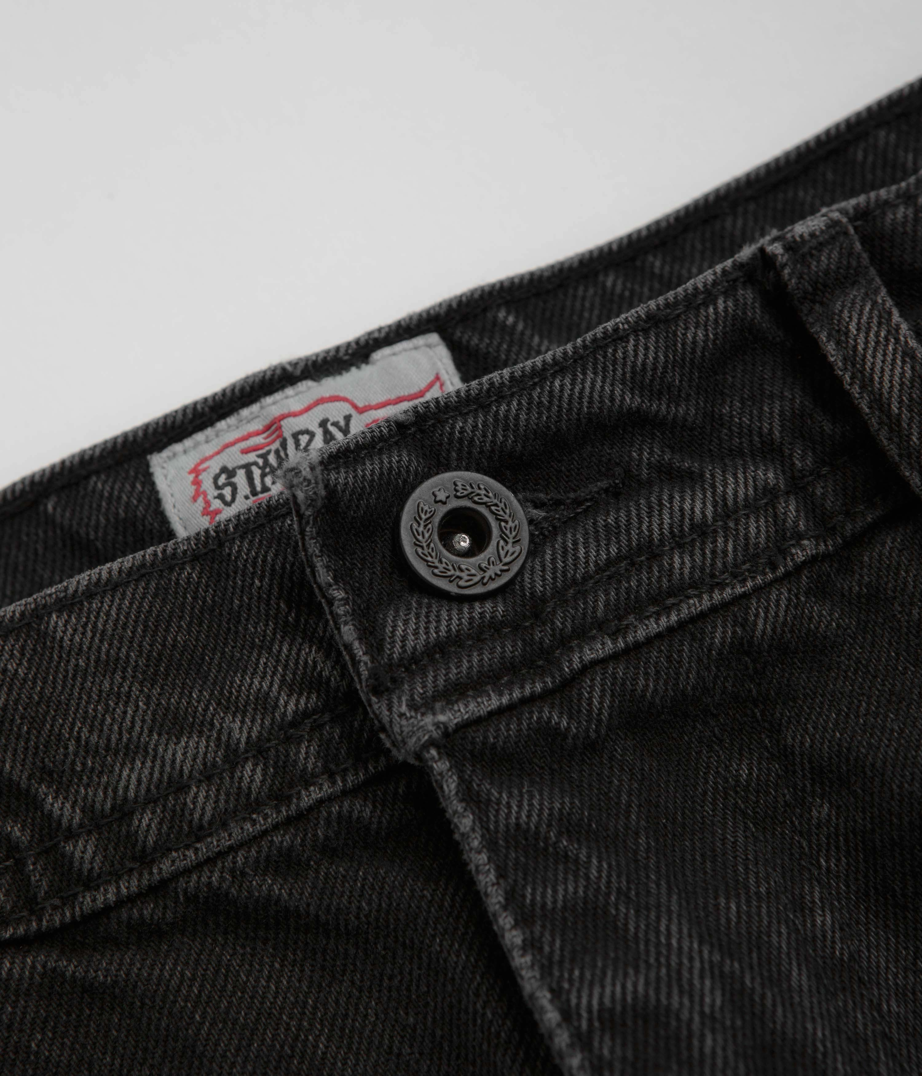 Stan Ray OG Painter Pants - Stonewashed Black Denim Laser cut Non Slip Waist Grip