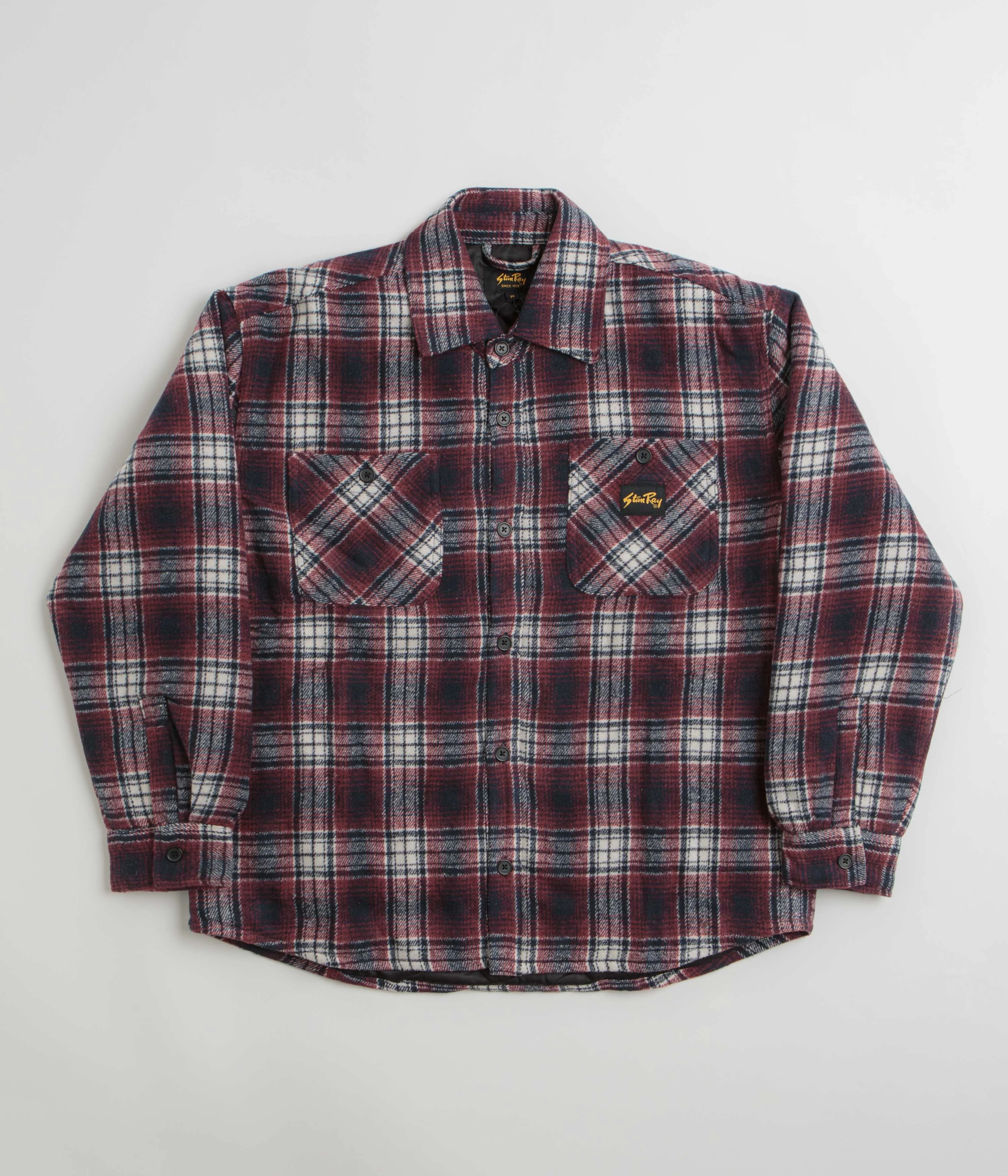 Stan Ray Quilted Plaid Overshirt - Red Long-sleeved Stroll