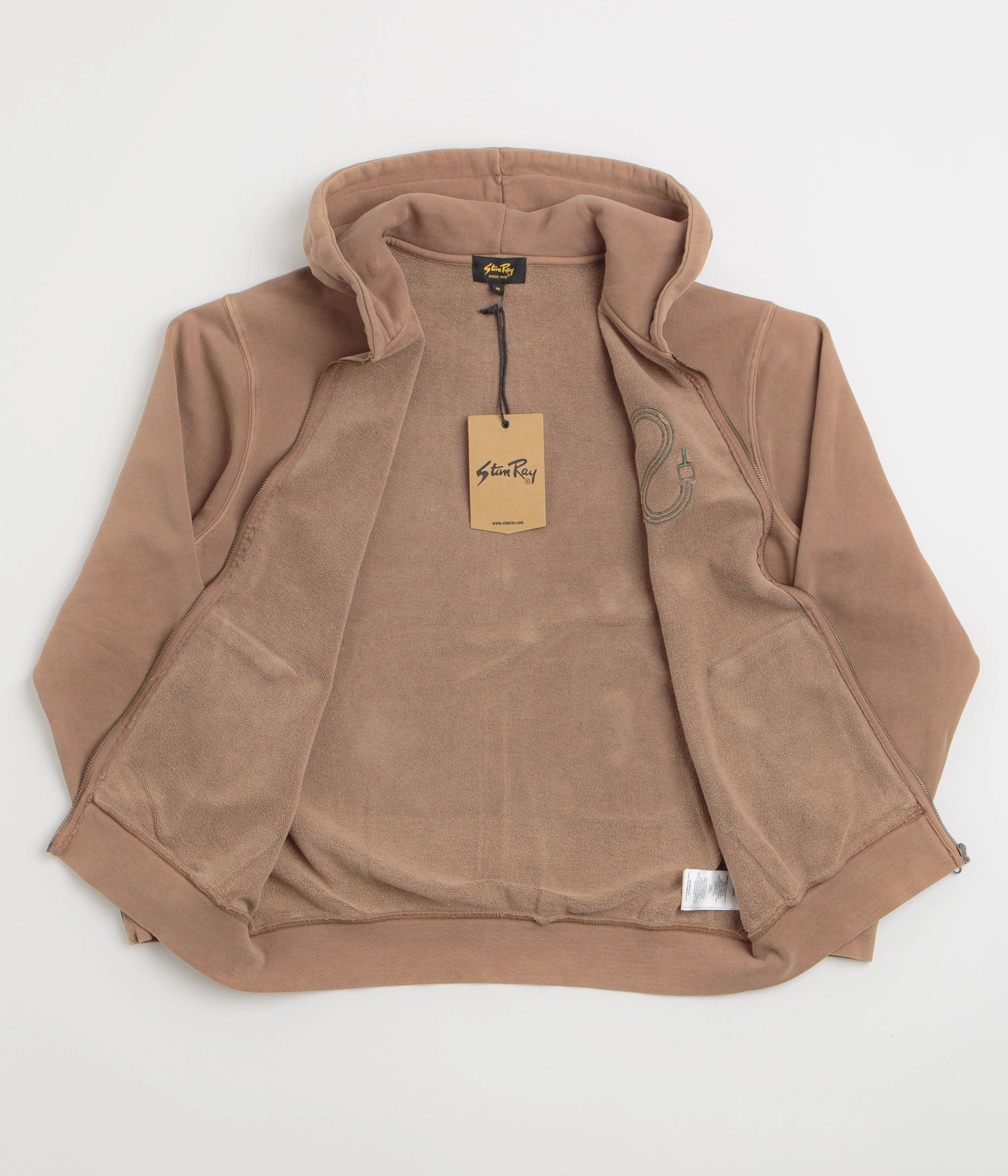 Anti Fade Technology City Mood Wear Stan Ray S Supply Full Zip Hoodie - Acorn