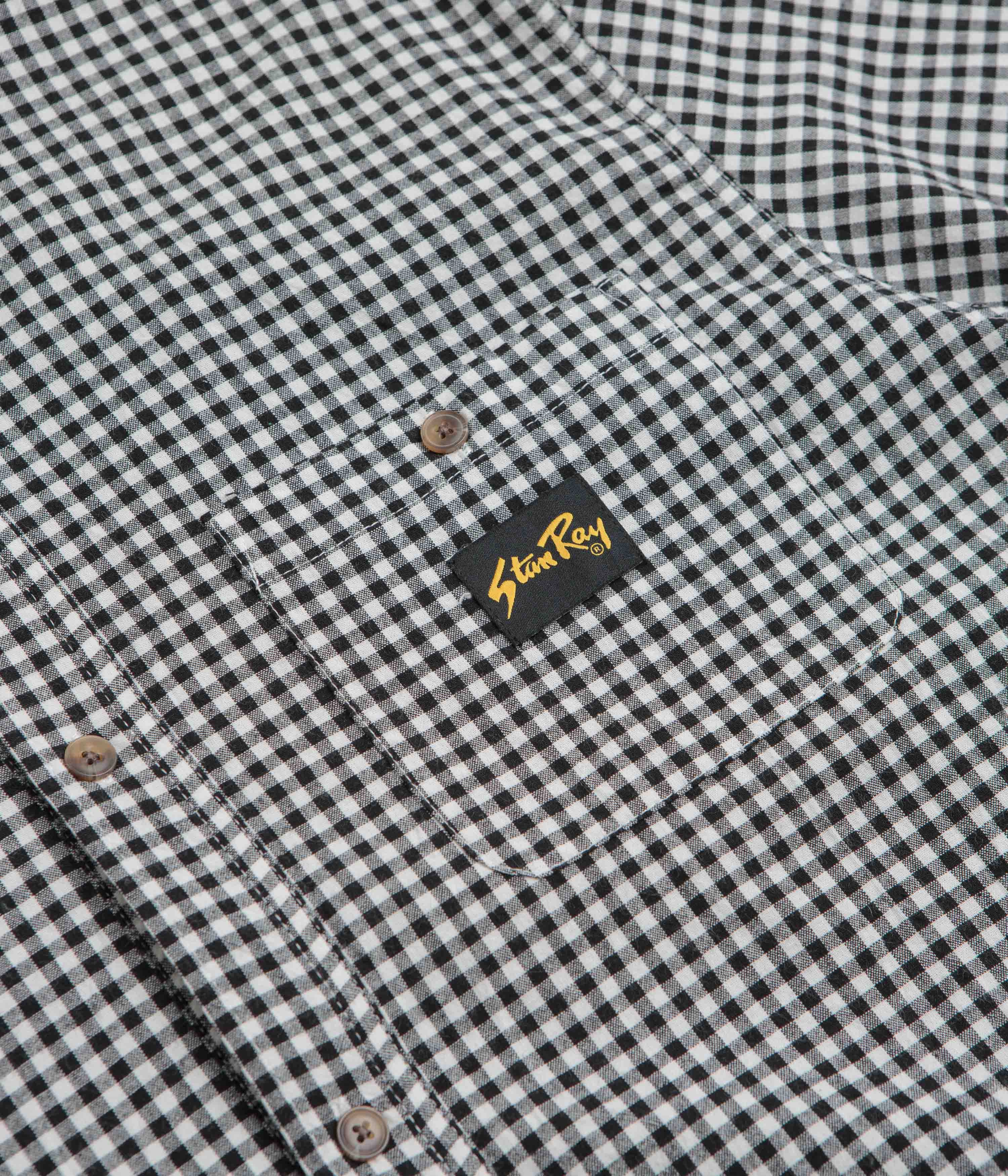 Luxury Feel Tagless Design Stan Ray Short Sleeve Flannel Shirt - Shale Check