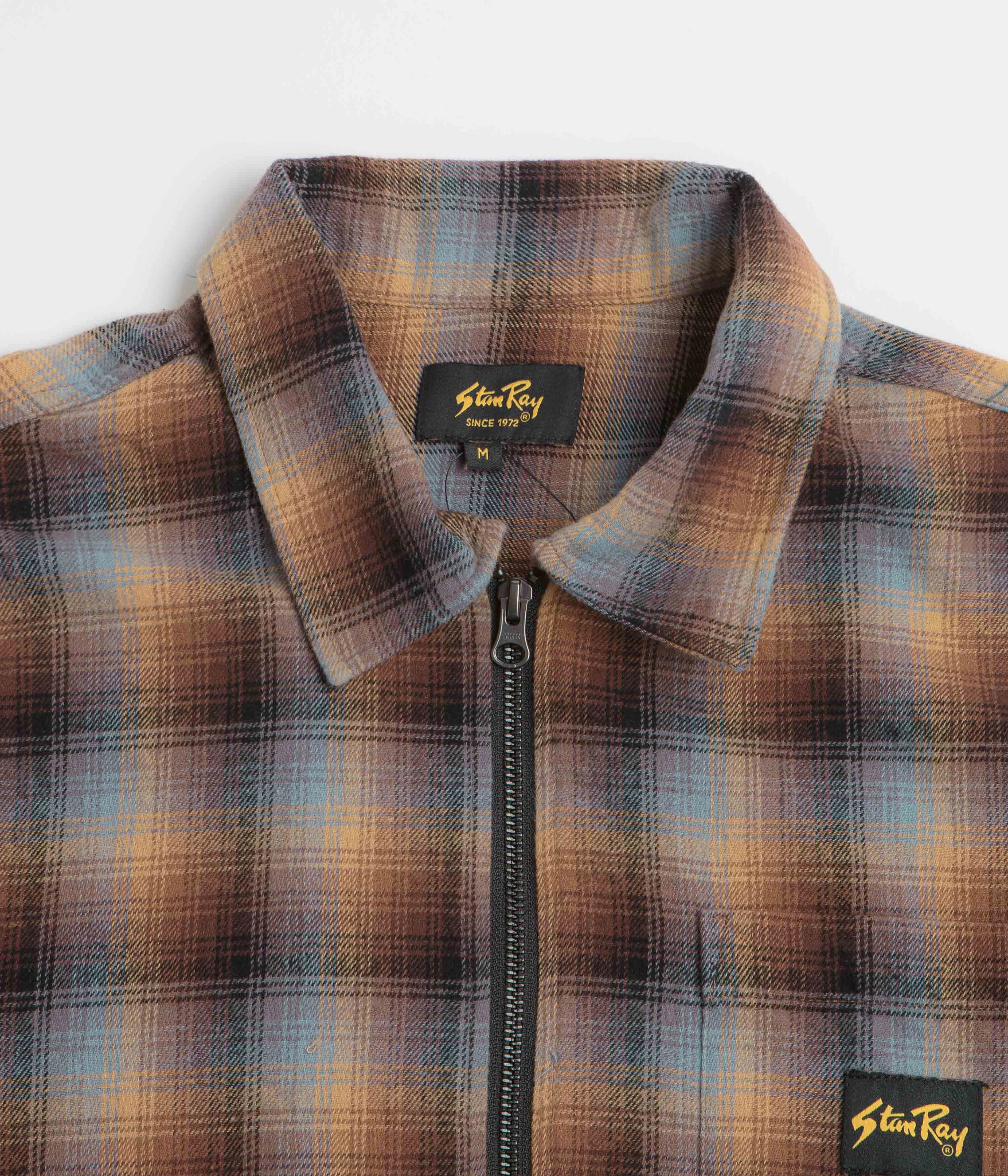 Stan Ray Zip Shirt - Brown / Blue Plaid Stylish Appearance