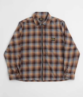 Stan Ray Zip Shirt - Brown / Blue Plaid High-End Fashion
