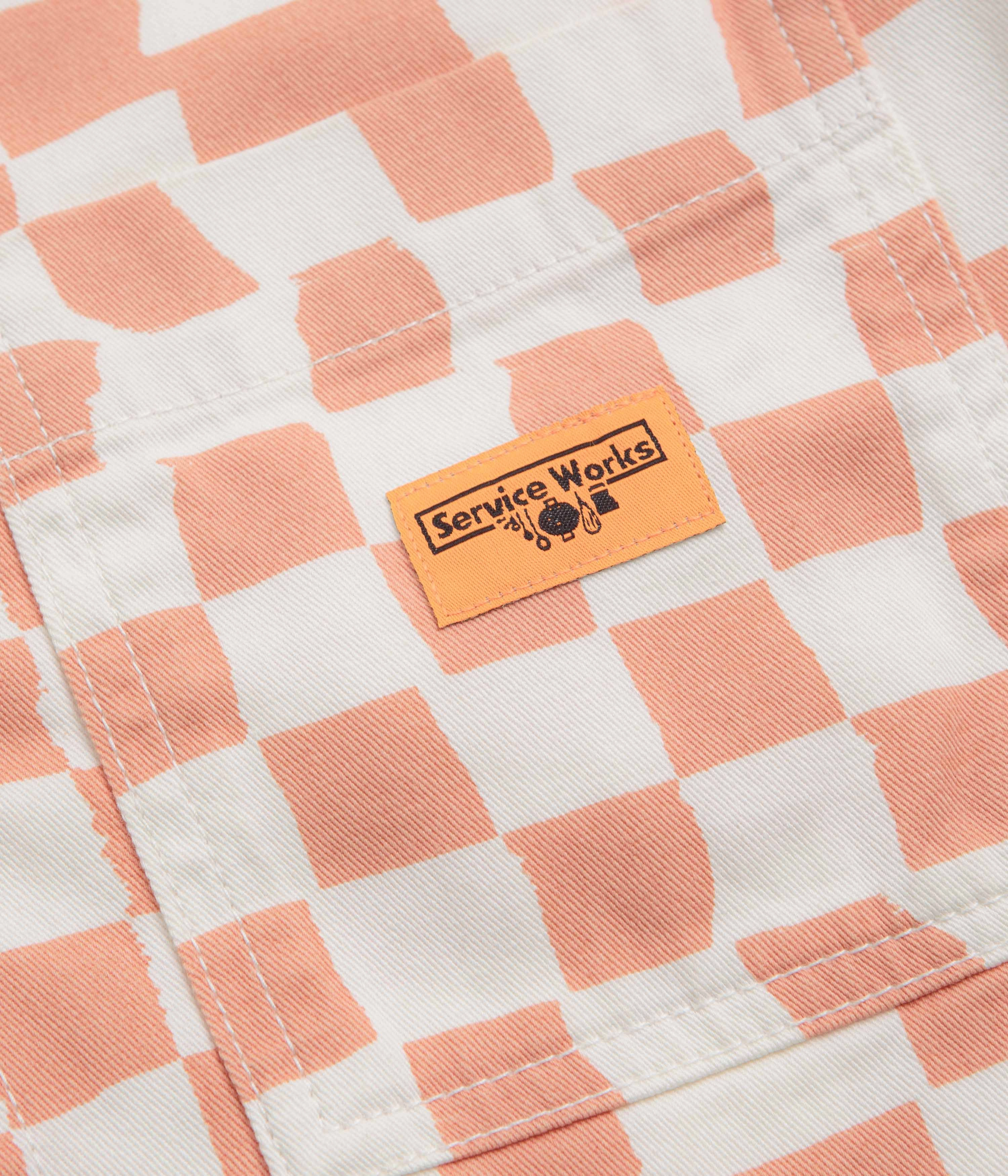 Service Works Drill Printed FOH Jacket - Salmon Checker Charm Sport Ready