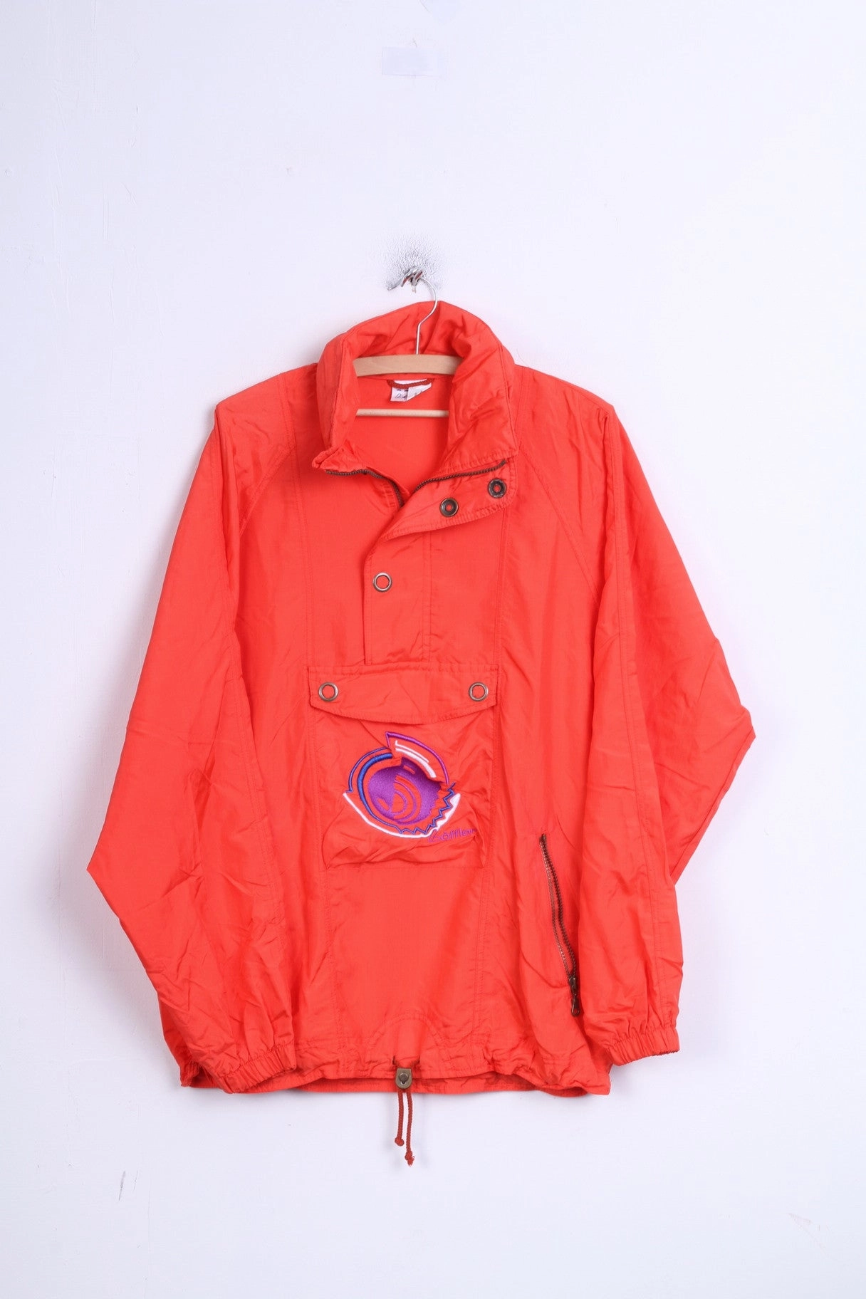 Loffler Mens 48 S Jacket Anorak Orange Nylon Waterproof Kangaroo Pocket Hood Sort home - party