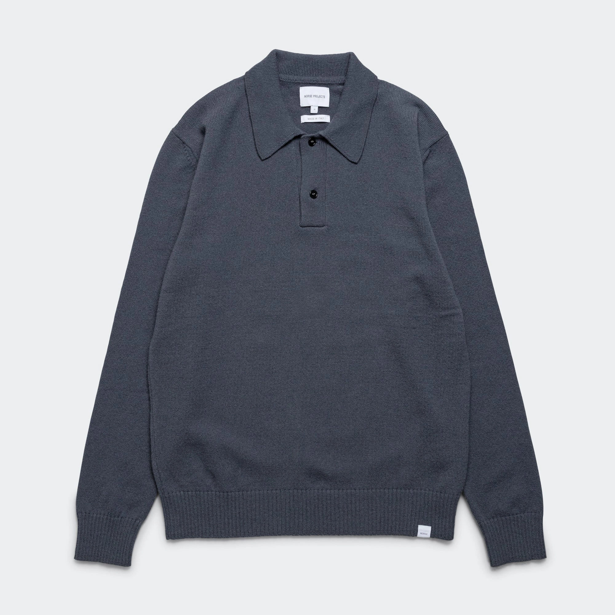 Breathable back panel Casual Hangout Standard Merino Lambswool Polo - Orion Blue