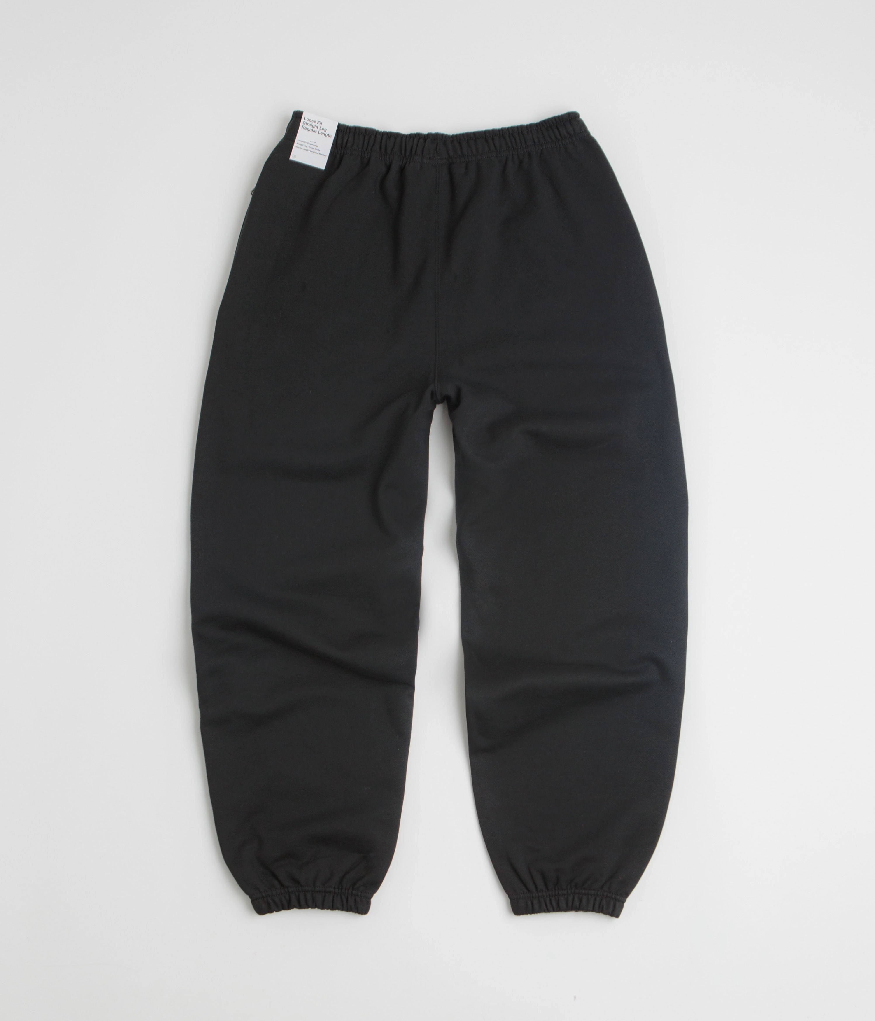 Nike Solo Swoosh Cuffed Sweatpants - Black / Black / White Flat Lock Seams Structured Hemline