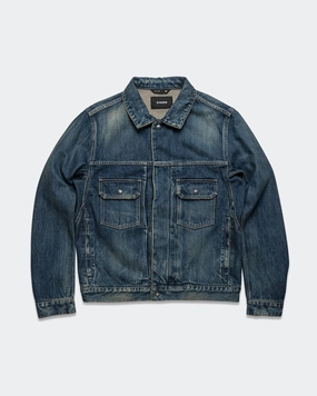 Station Jacket - Suvin Cotton Denim Washed Indigo QuickDryMaterial