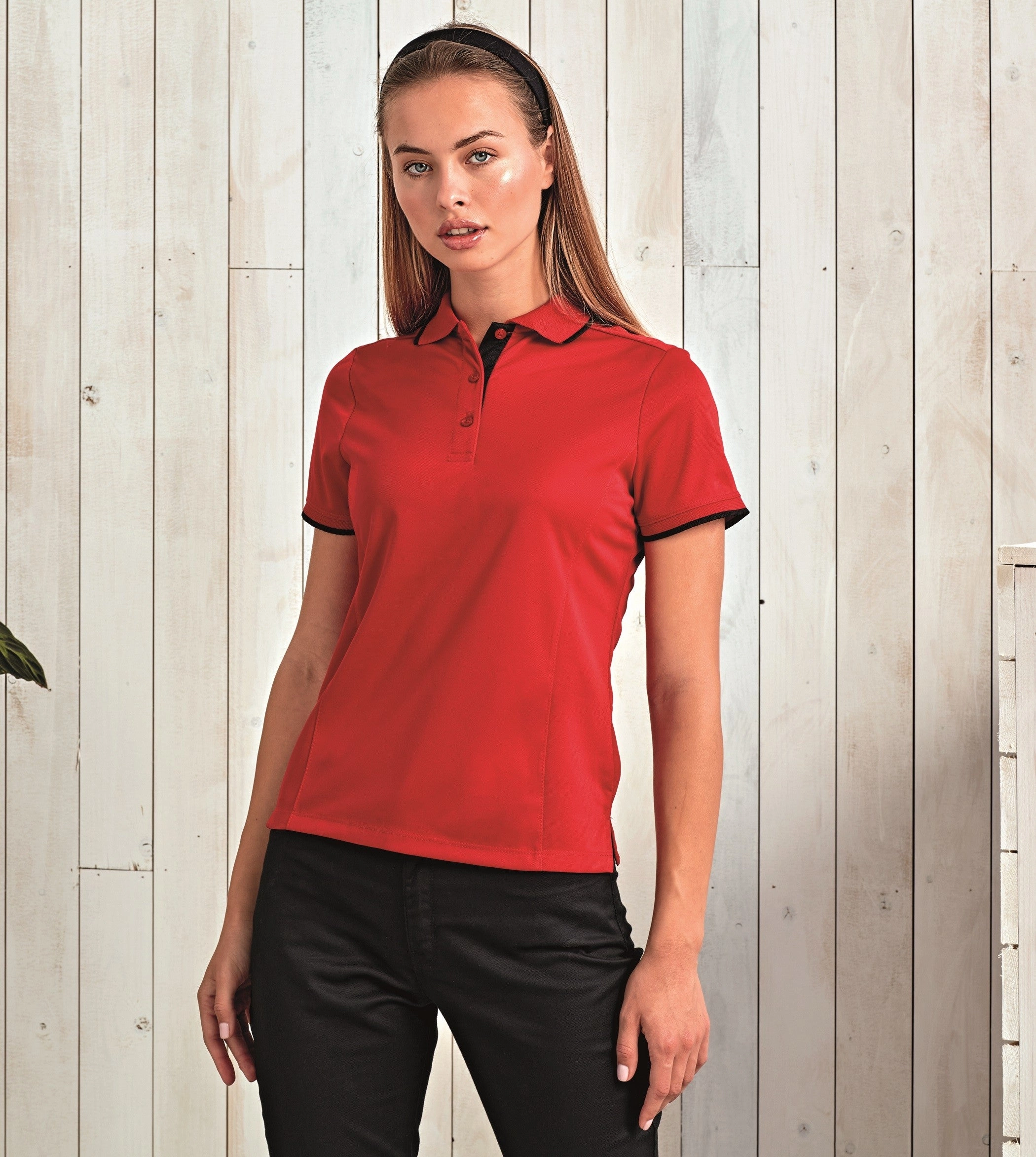Soft Top Women's Contrast Coolchecker Polo | BLACK/LIME