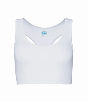 high altitude use Girlie Cool Sports Crop Top | ARCTIC WHITE