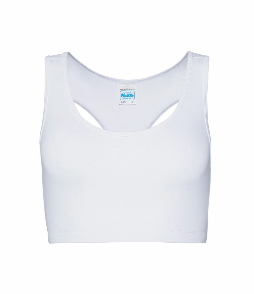 high altitude use Girlie Cool Sports Crop Top | ARCTIC WHITE