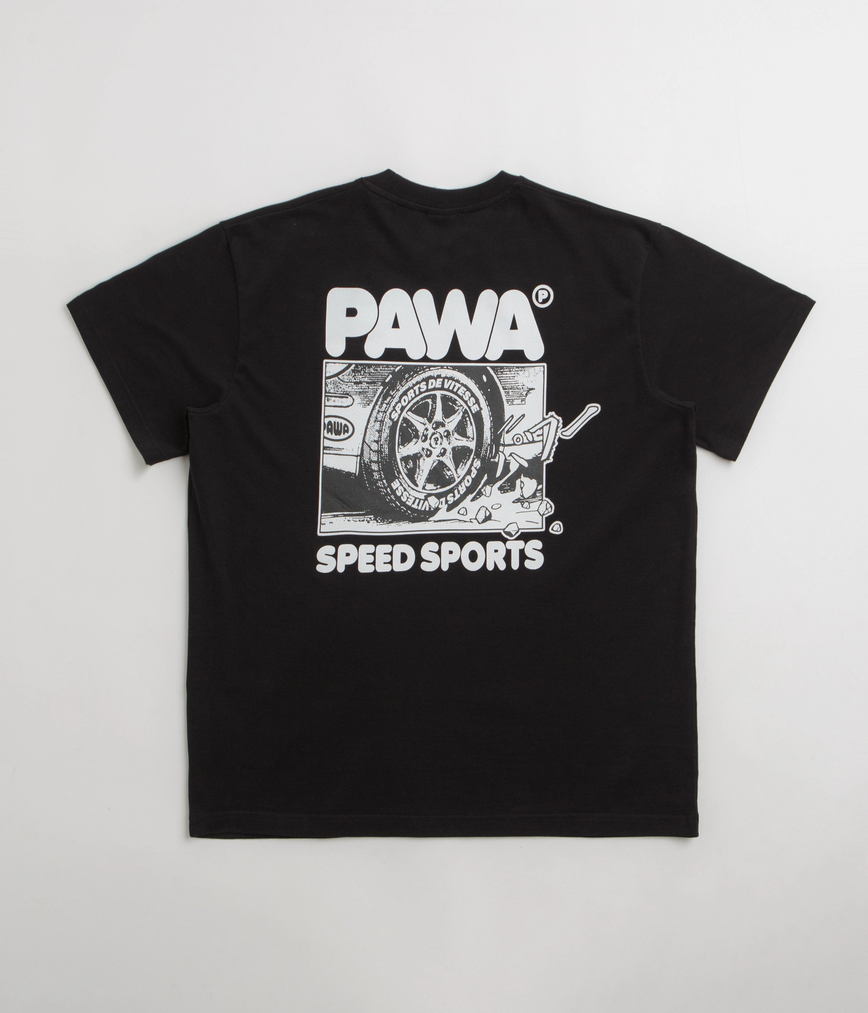 Pawa Speed Sports Burnout T-Shirt - Black Organic Cotton Blend School spirit