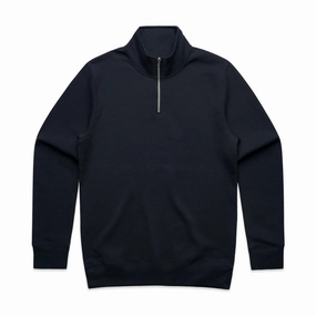 Stencil Half Zip Crew | NAVY Classic Sporty Urban Fashion
