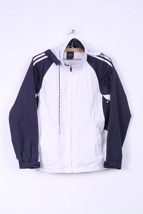 Glorious Mens M Jacket Outer Layer Sport White Full Zipper Hooded Water Repel White