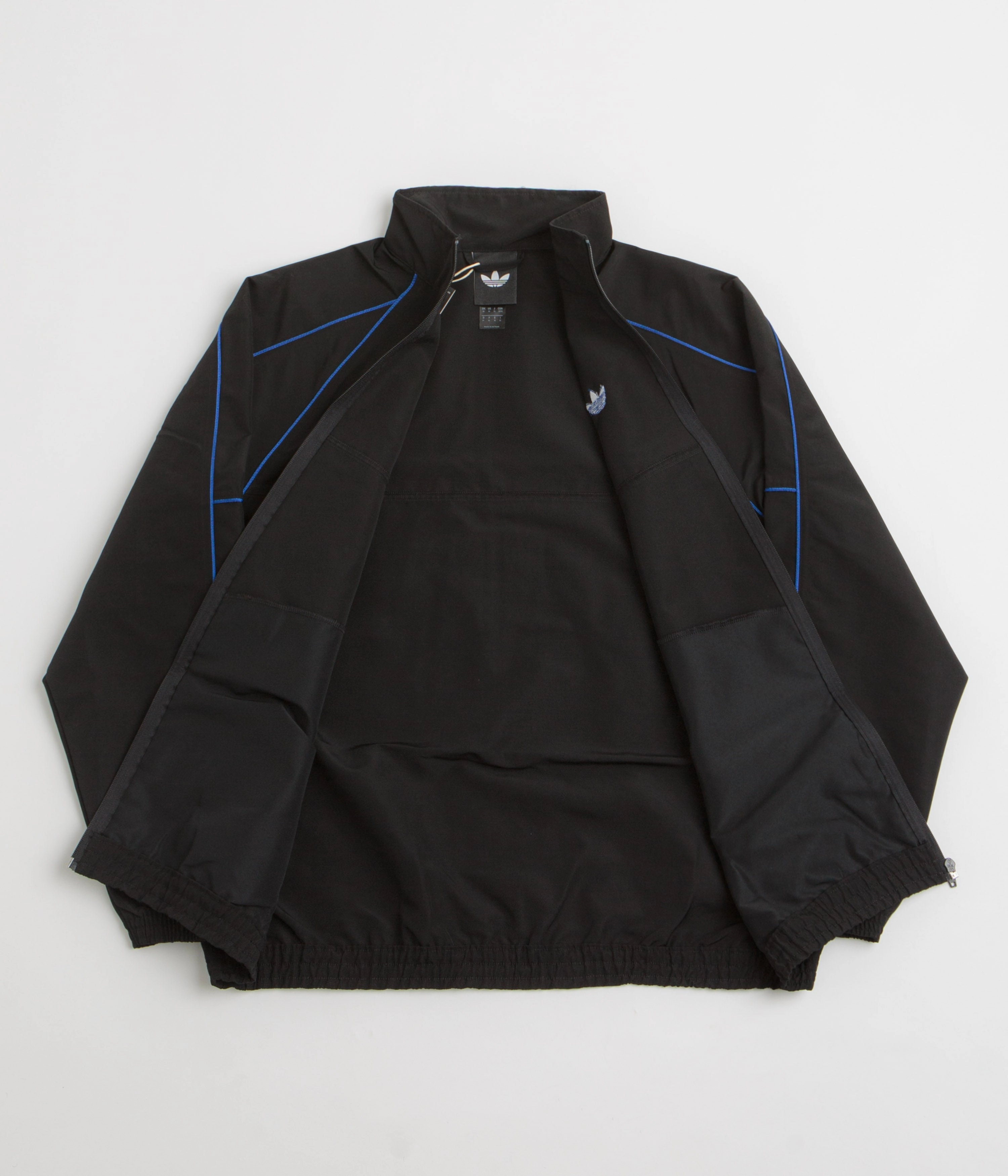 Fast Zip GloveFriendly Cuff Design Adidas Gazelle Premiere Track Jacket - Black / White / Team Royal Blue