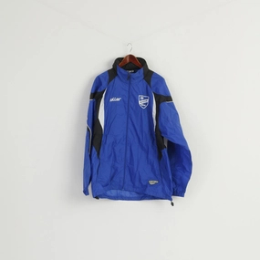 All weather Durable Stitching Saller Men XL Jacket Blue Nylon Waterproof Athlets Hidden Hood Zip Up Top