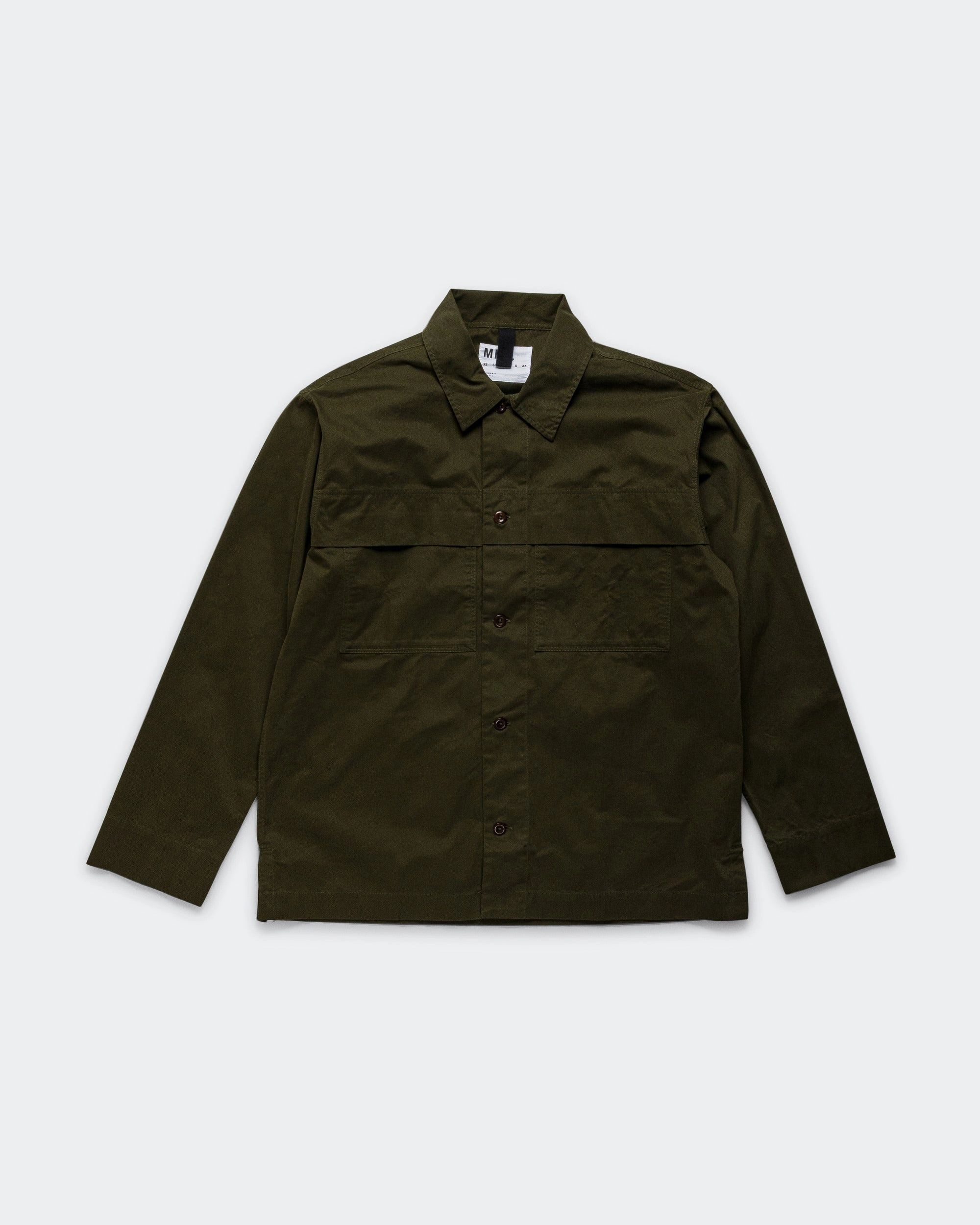 Reinforced Seams High-Quality Craftsmanship Storm Flap Shirt - Seaweed Brushed Cotton Twill