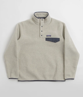 Patagonia Lightweight Synchilla Snap-T Fleece - Oatmeal Heather / Smolder Blue Functional Layer